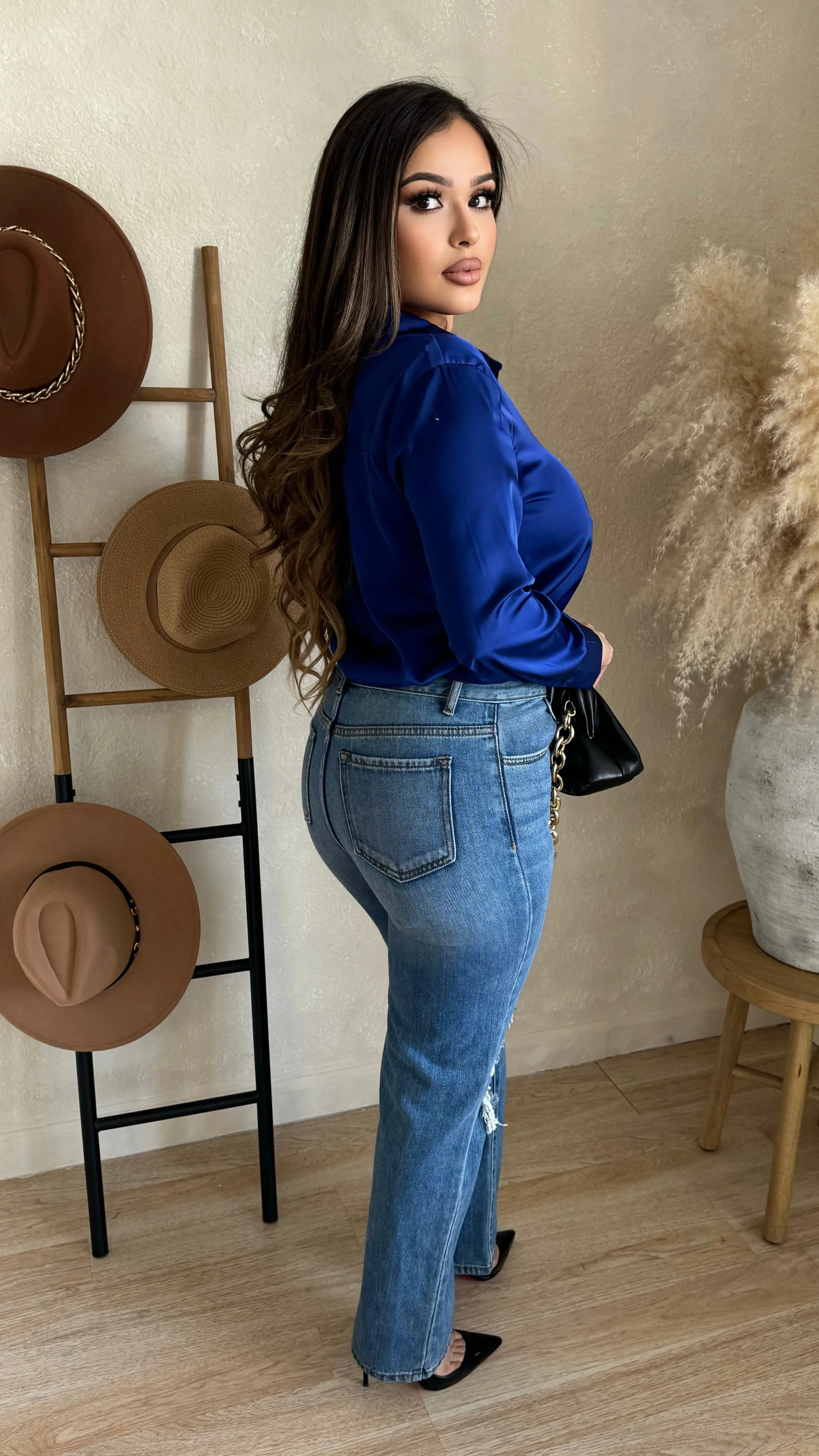 Western Scene Long Sleeve Top (Navy) sold by Lavish Couture Fashion product image thumbnail 2