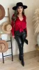 Western Scene Long Sleeve Top (Red) sold by Lavish Couture Fashion