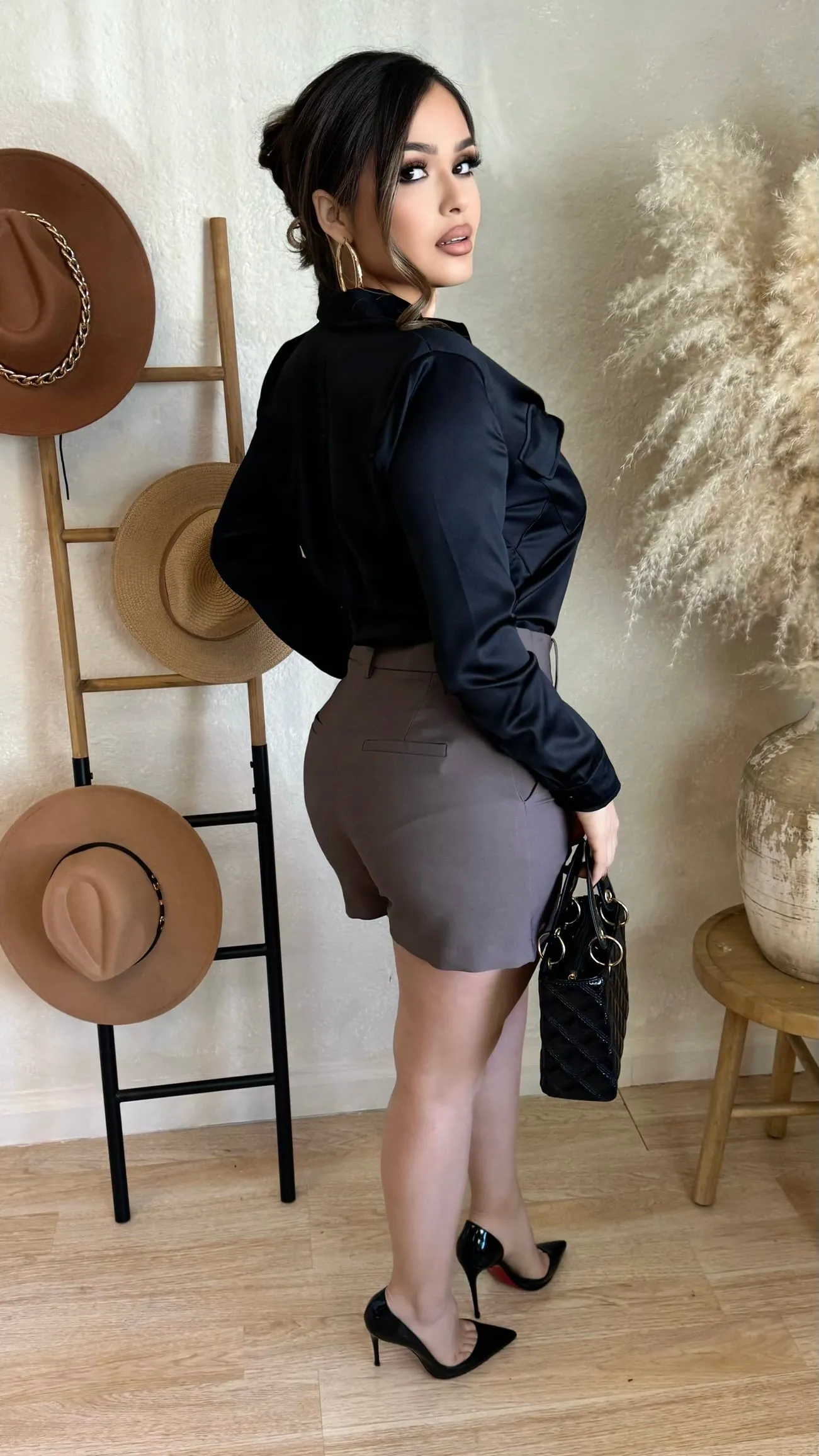 Annalee Button Up Top (Black) sold by Lavish Couture Fashion product image thumbnail 3