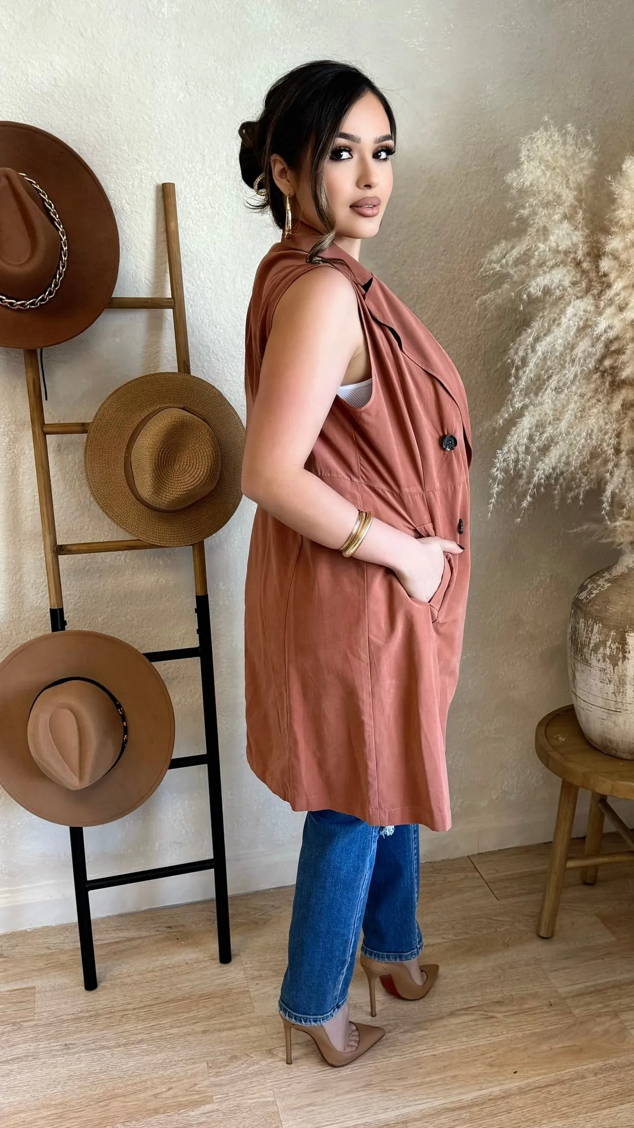 That Way Vest (Rust) sold by Lavish Couture Fashion product image thumbnail 4