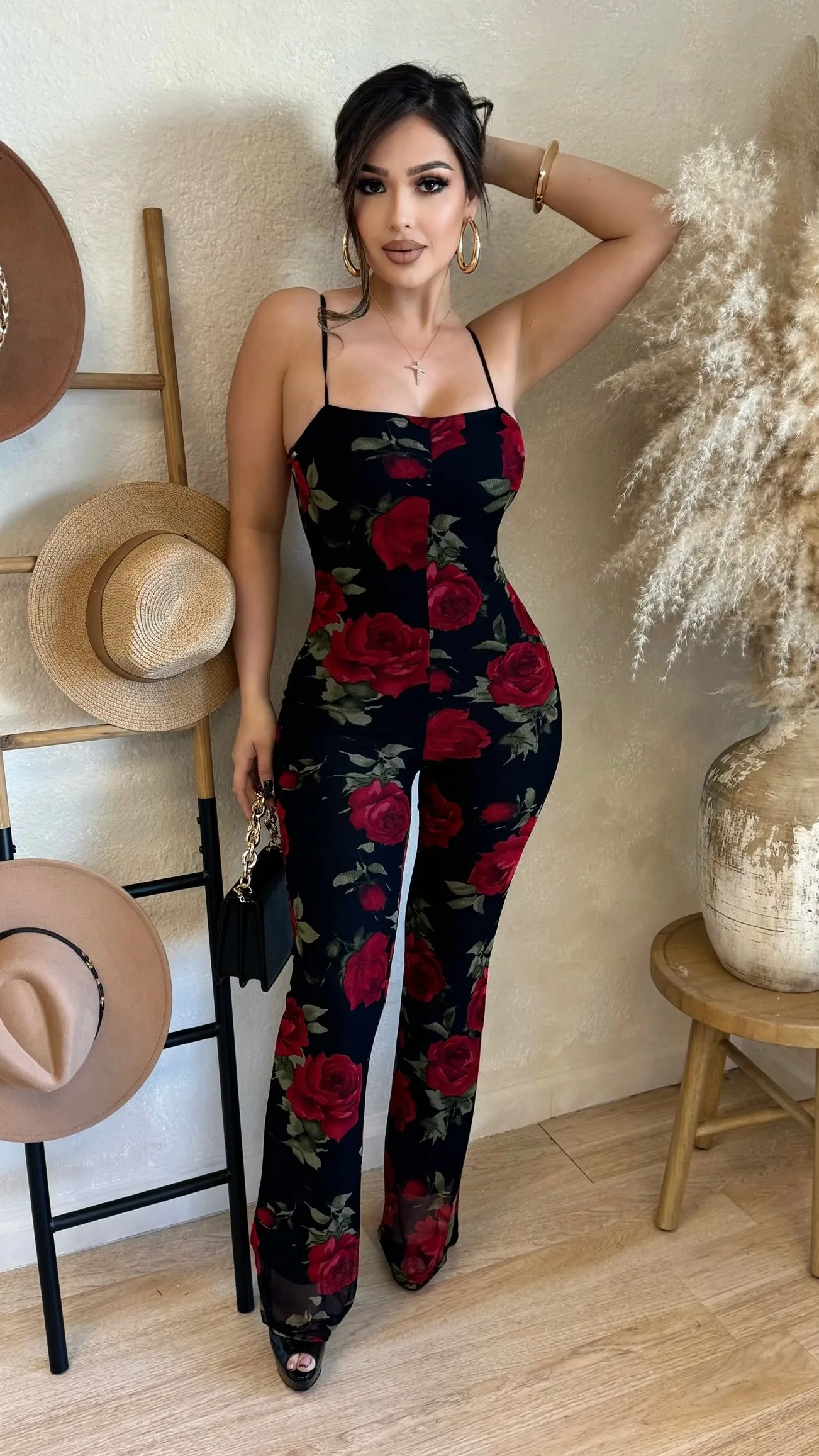 Flawless Floral Jumper (Black/ Red) sold by Lavish Couture Fashion product image thumbnail 2