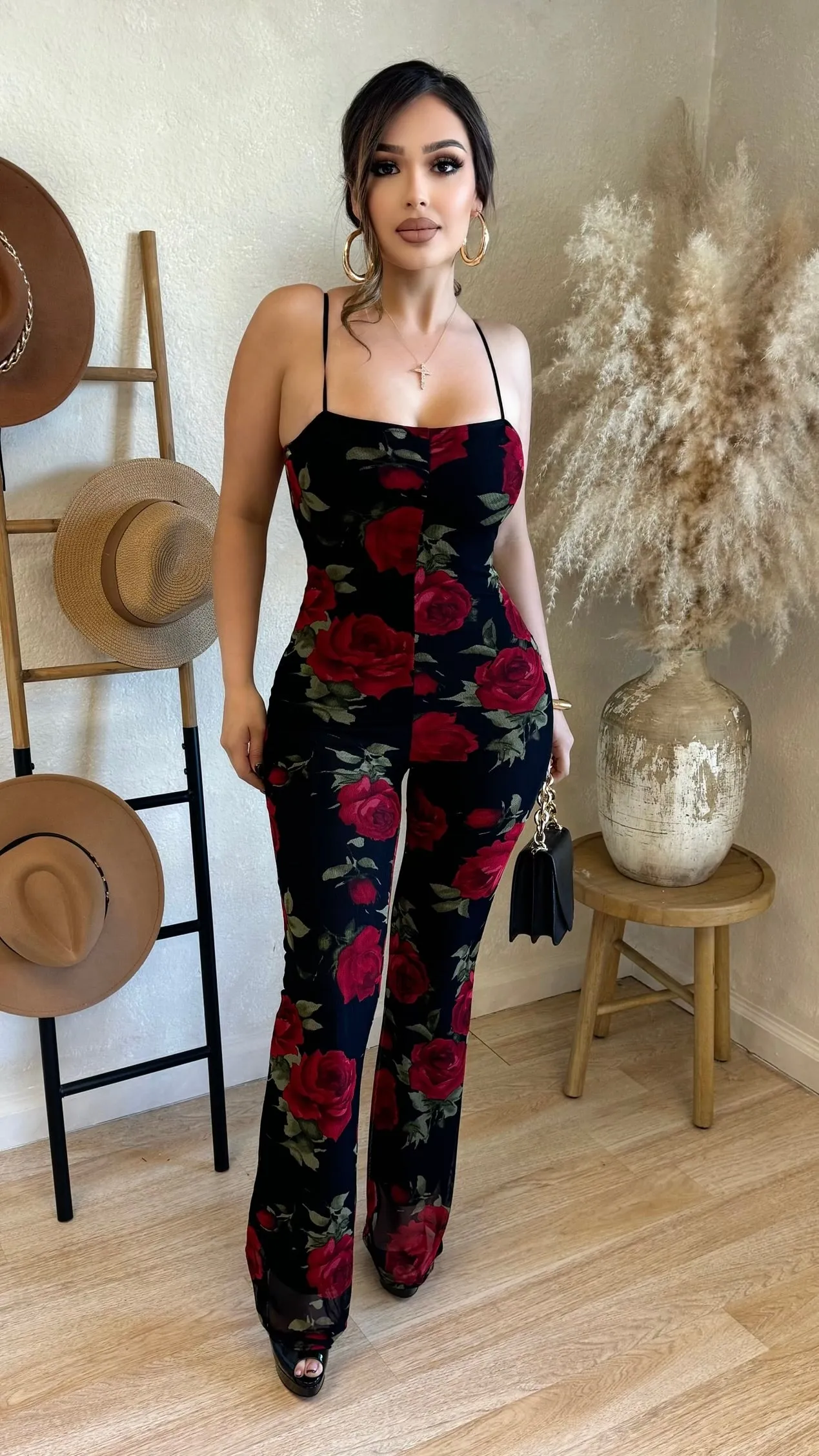 Flawless Floral Jumper (Black/ Red) sold by Lavish Couture Fashion product image thumbnail 3