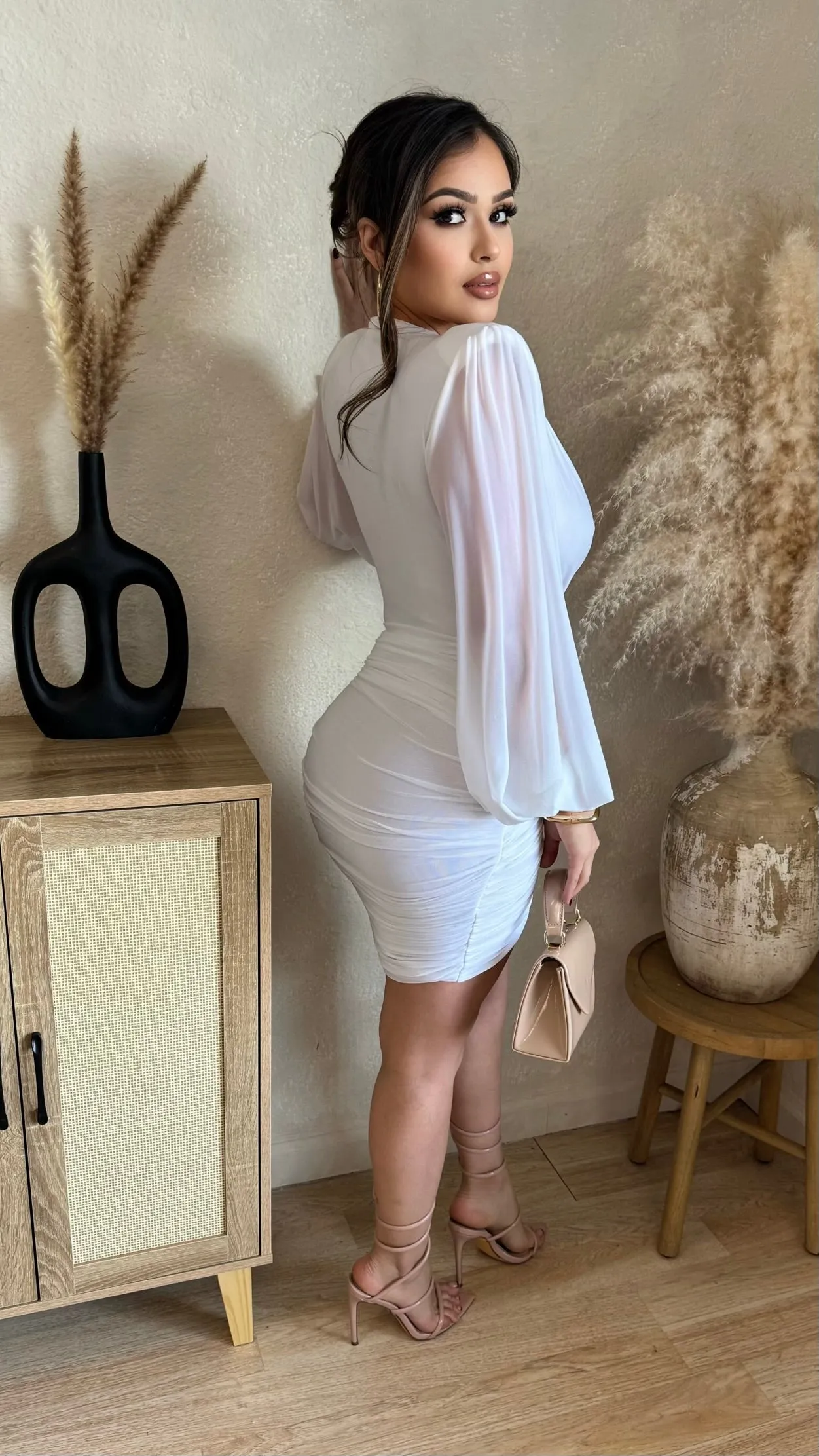 Ciandra Midi Dress (White) sold by Lavish Couture Fashion product image thumbnail 2