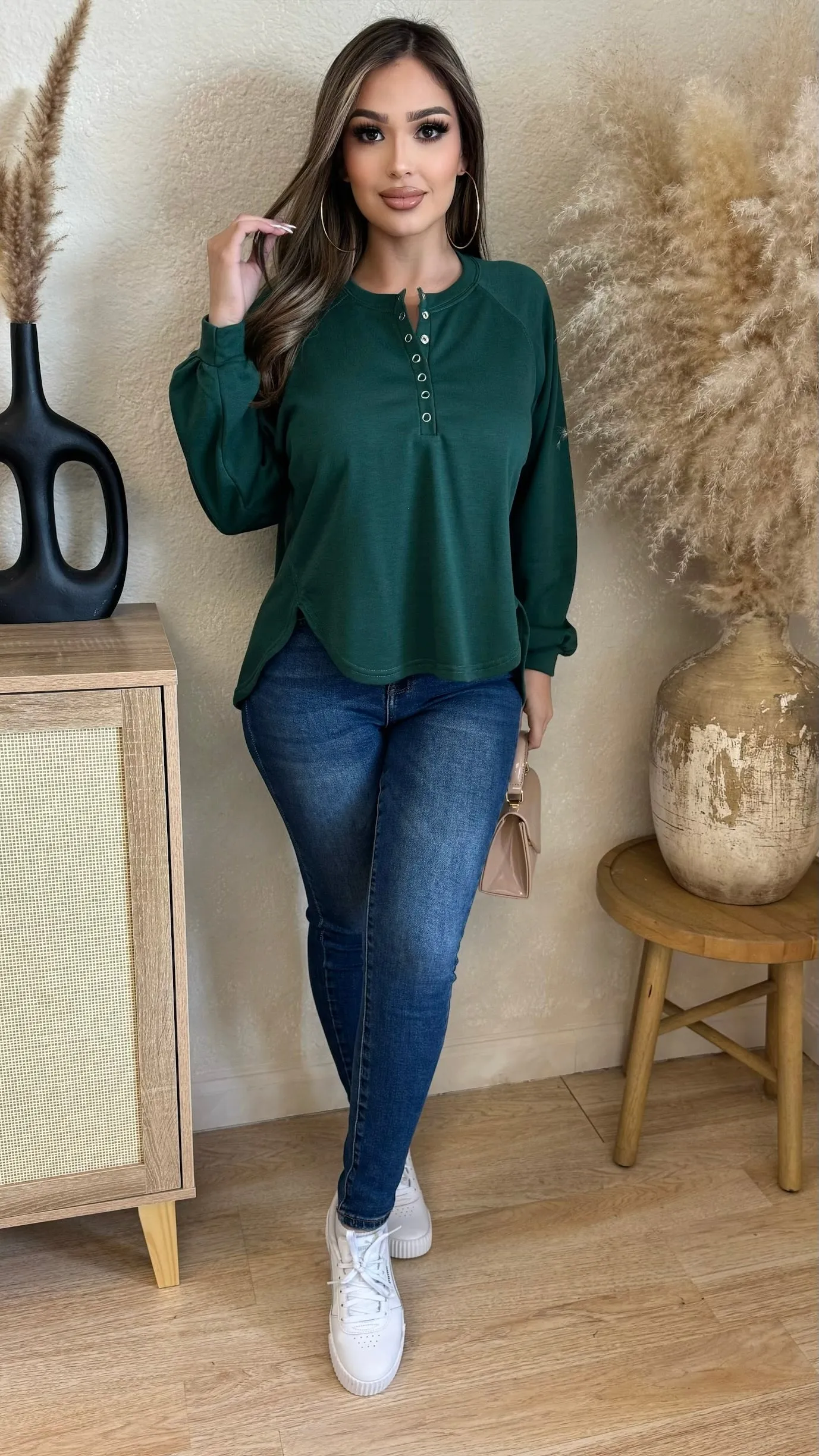 Katelyn Sweater (Hunter Green) sold by Lavish Couture Fashion