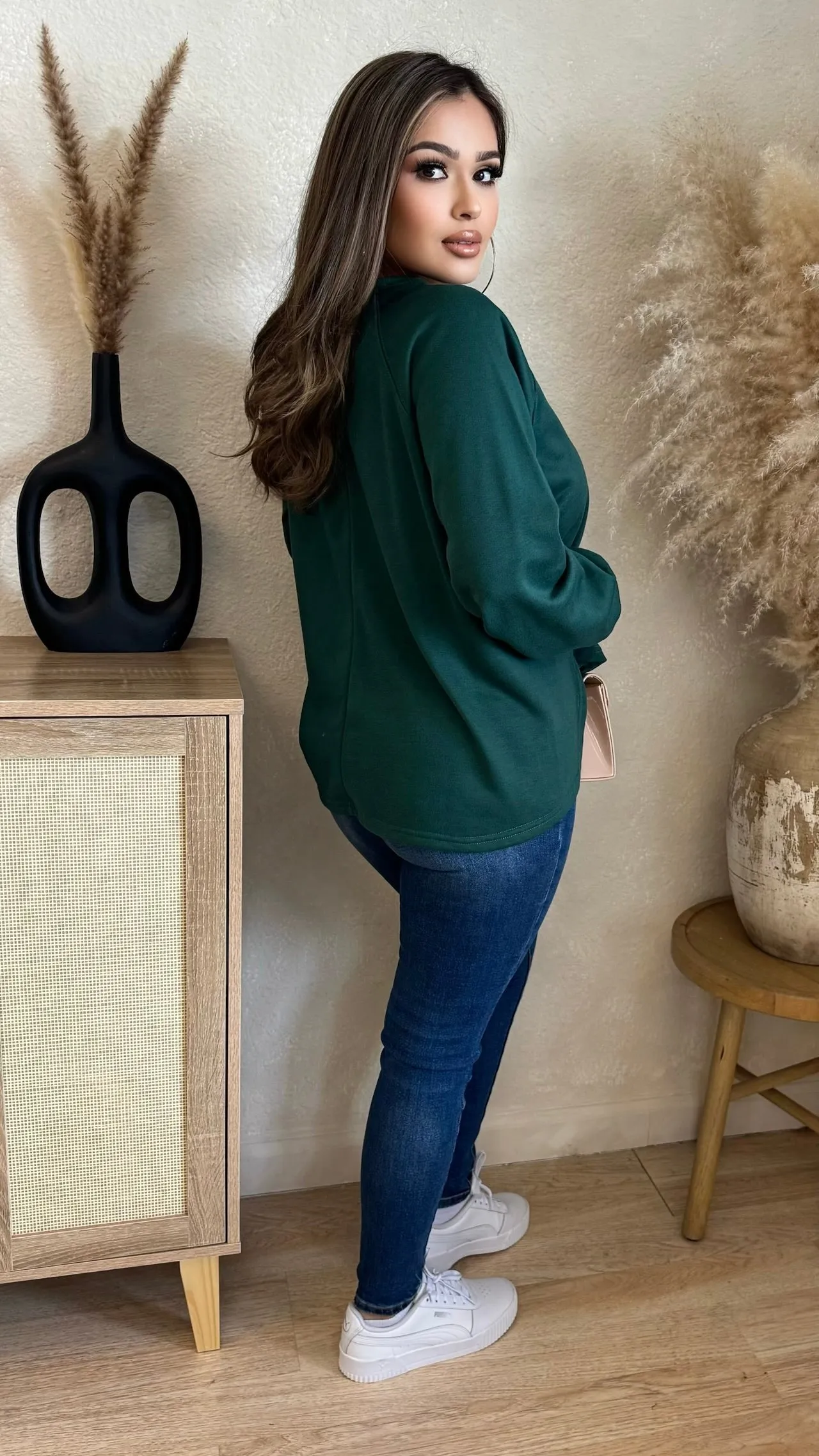 Katelyn Sweater (Hunter Green) sold by Lavish Couture Fashion product image thumbnail 2