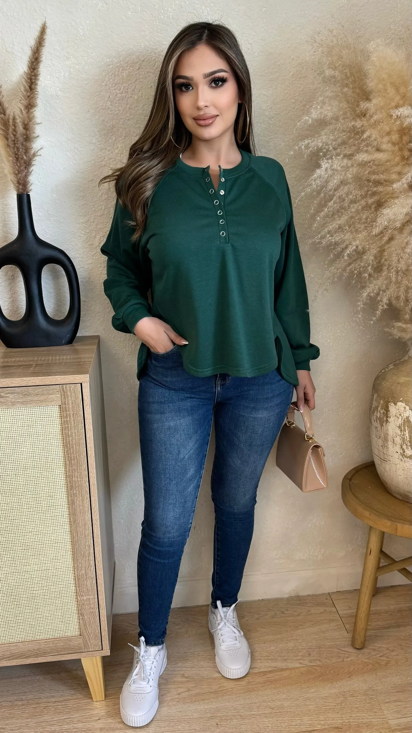 Katelyn Sweater (Hunter Green) sold by Lavish Couture Fashion product image thumbnail 3