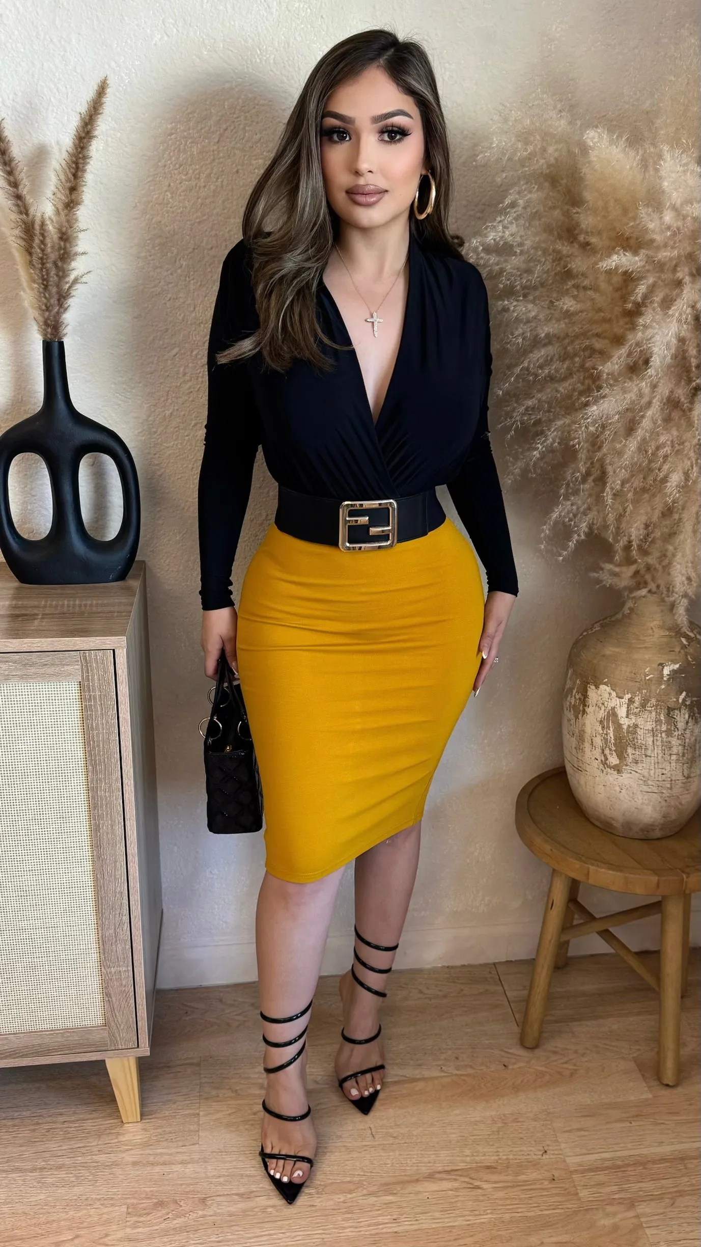 Annalise Skirt (Mustard) sold by Lavish Couture Fashion product image thumbnail 5