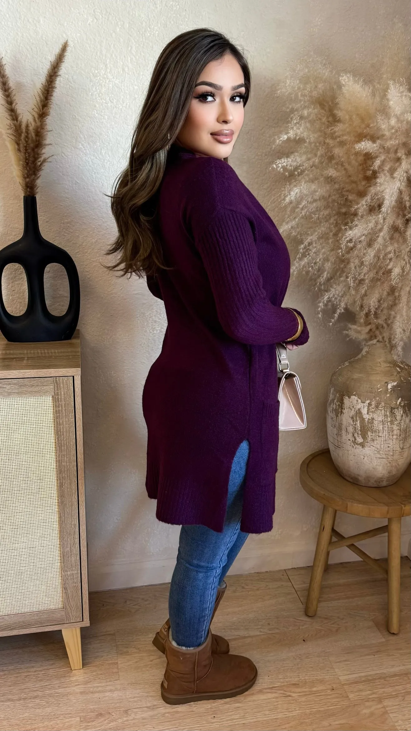 Comfort Zone Cardigan (Burgundy) sold by Lavish Couture Fashion product image thumbnail 2