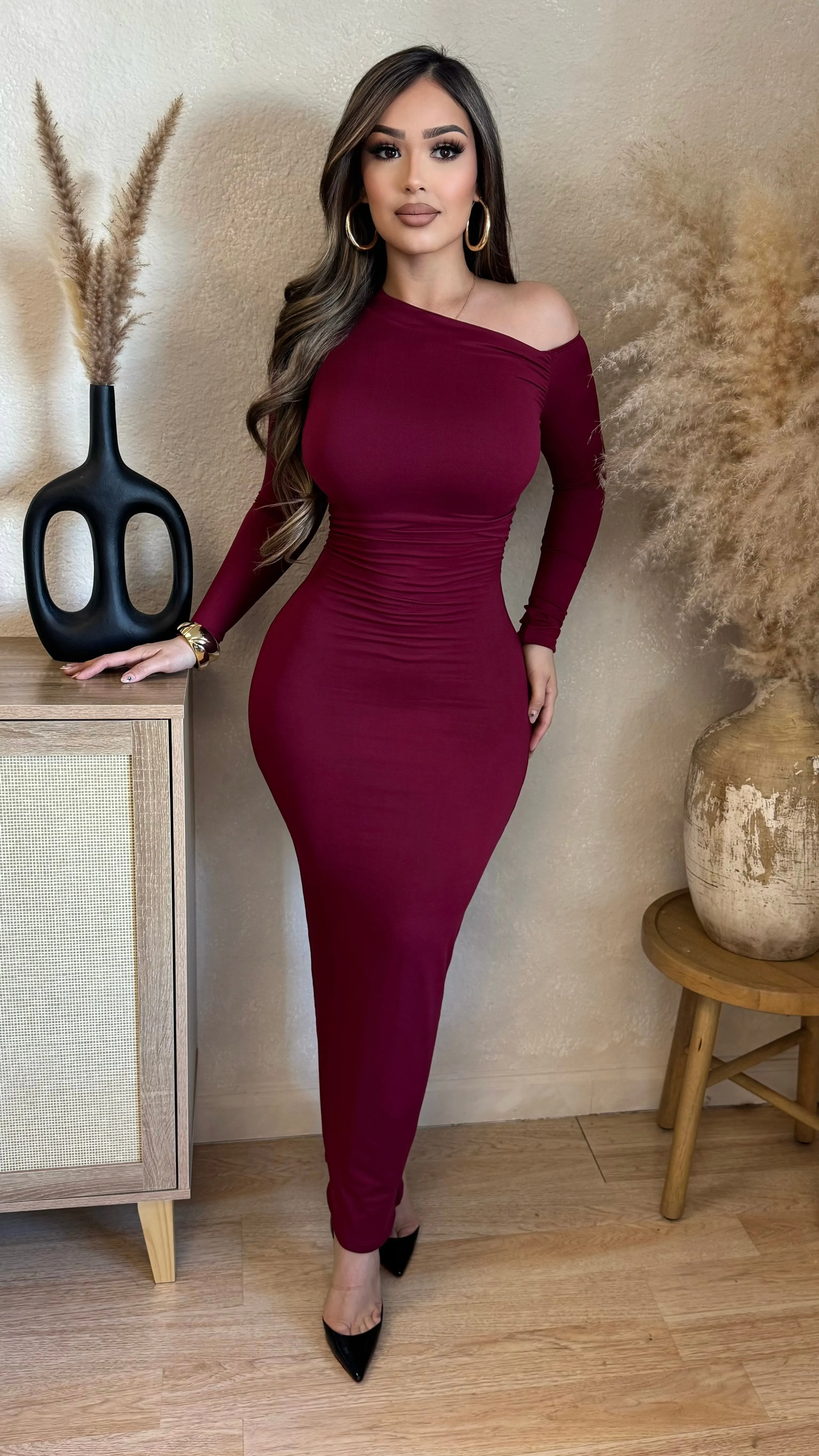 Come Back Dress (Burgundy) sold by Lavish Couture Fashion