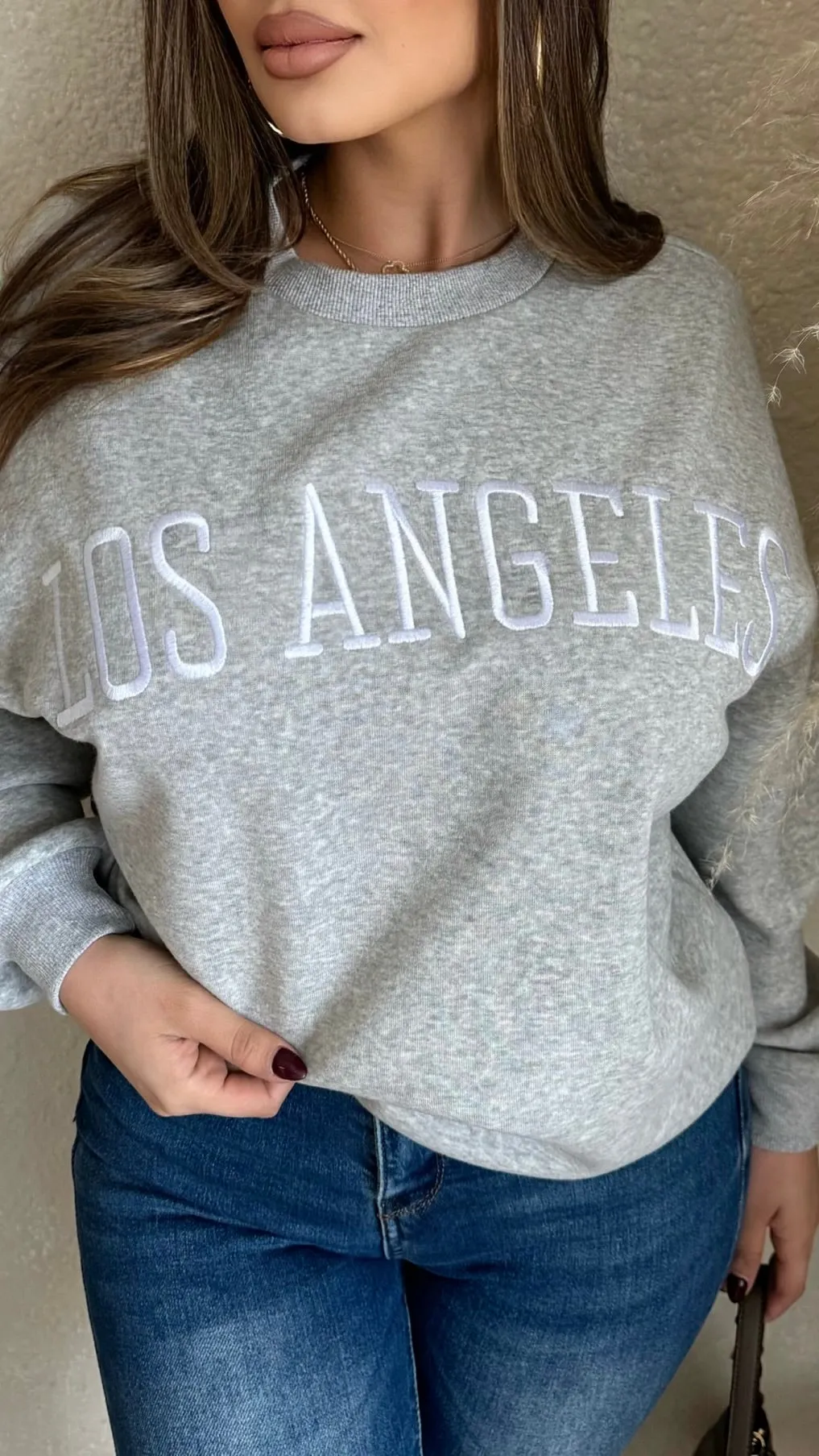 Los Angeles Sweater (Heather Grey) sold by Lavish Couture Fashion product image thumbnail 2