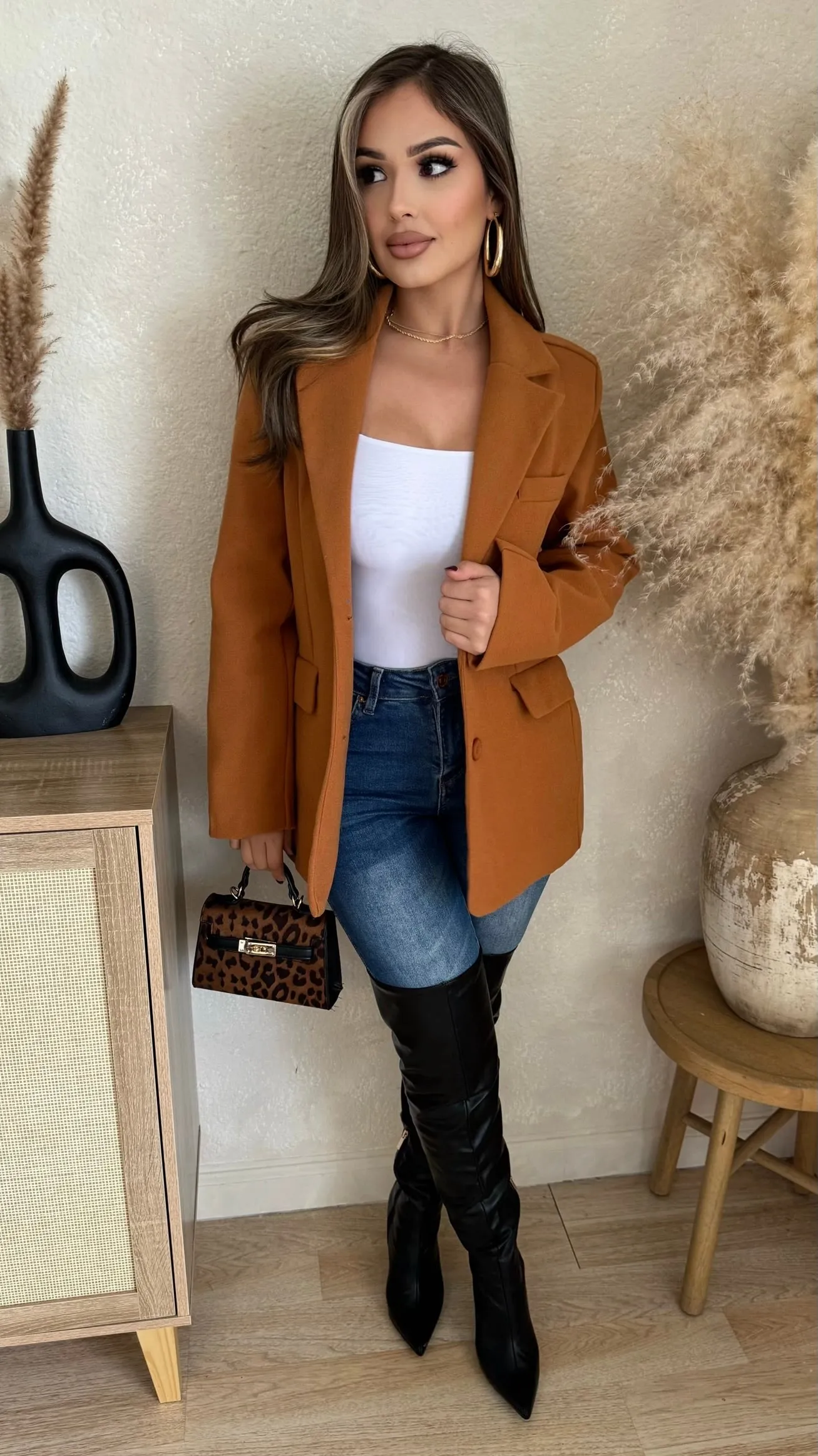 Delana Midi Coat (Camel) sold by Lavish Couture Fashion