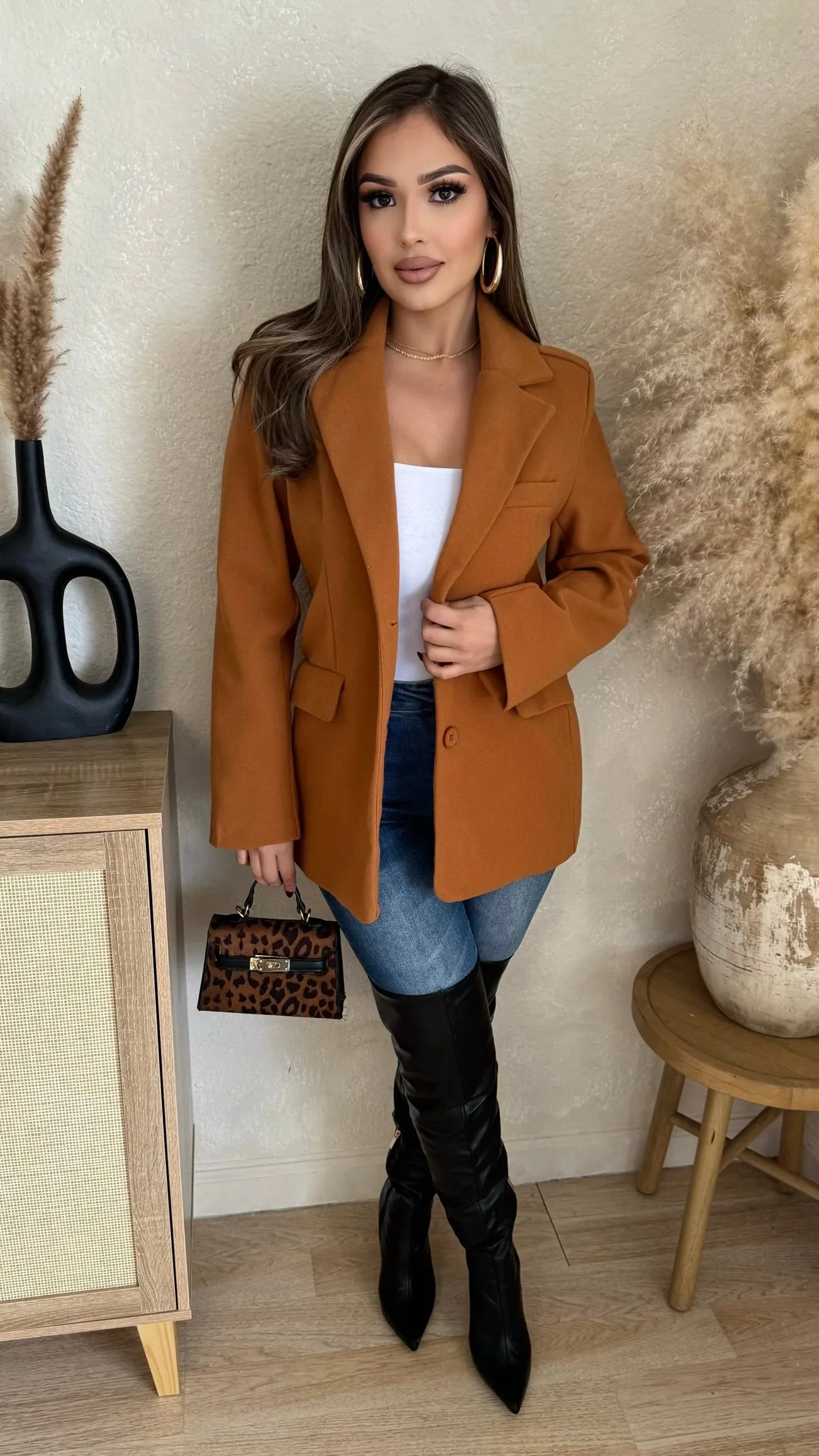 Delana Midi Coat (Camel) sold by Lavish Couture Fashion product image thumbnail 4