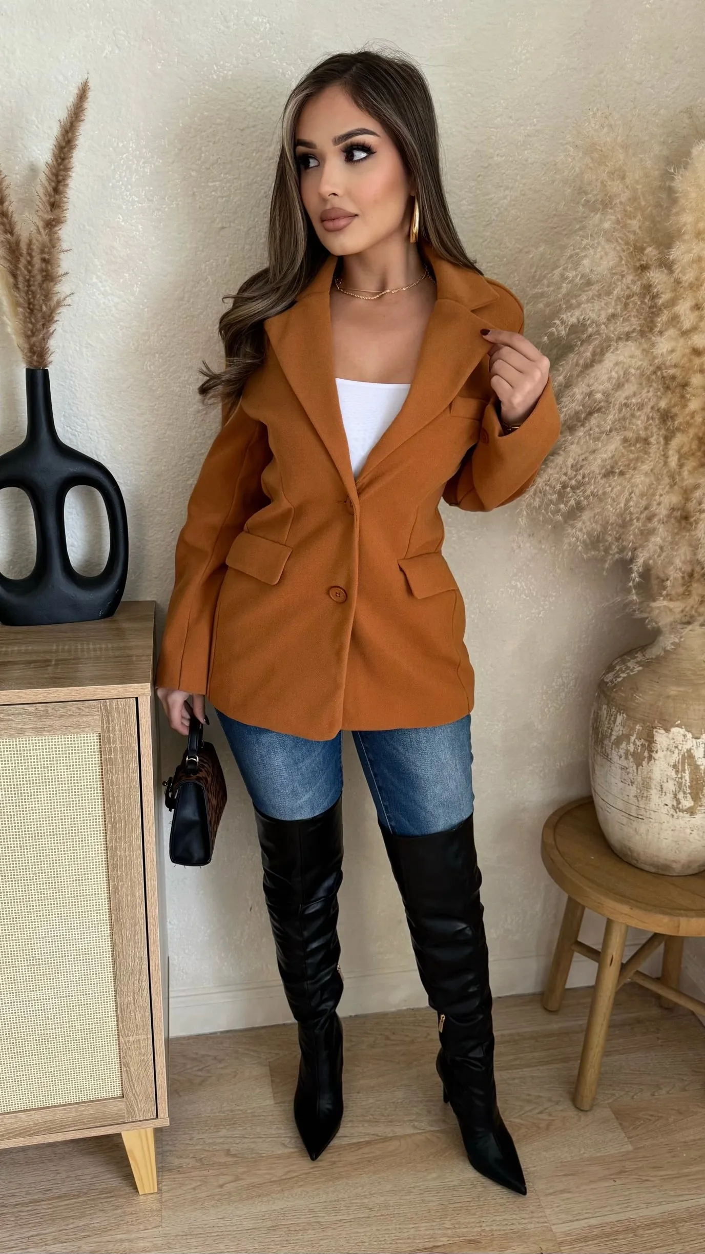 Delana Midi Coat (Camel) sold by Lavish Couture Fashion product image thumbnail 3