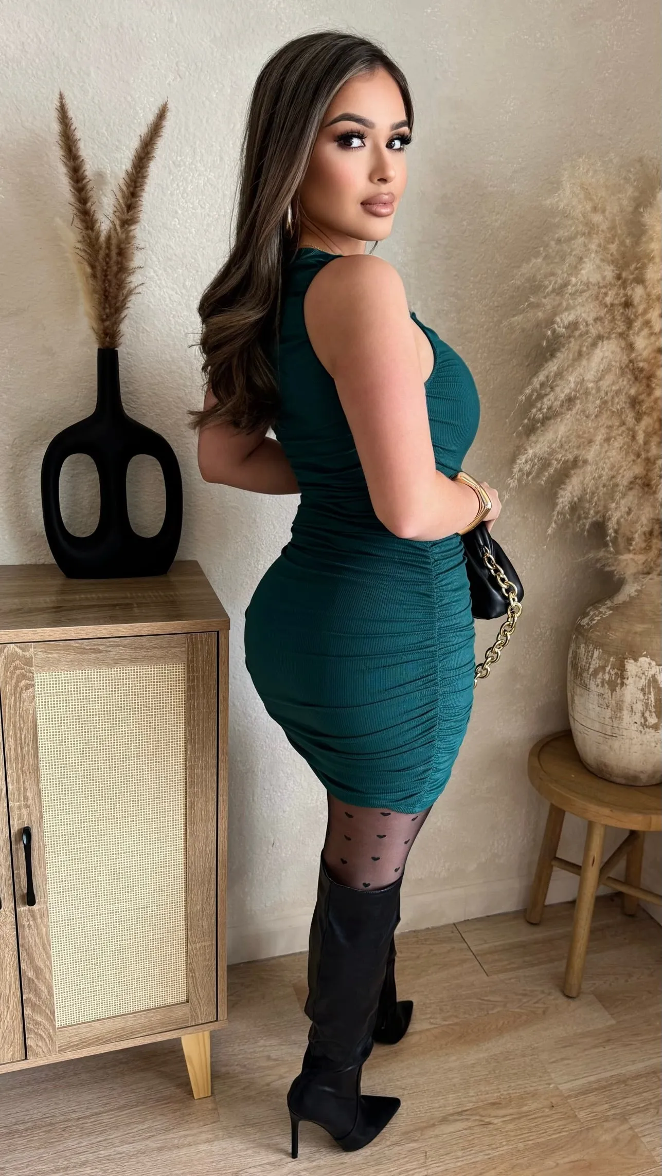 Styled To Steal Midi Dress (Hunter Green) sold by Lavish Couture Fashion product image thumbnail 2