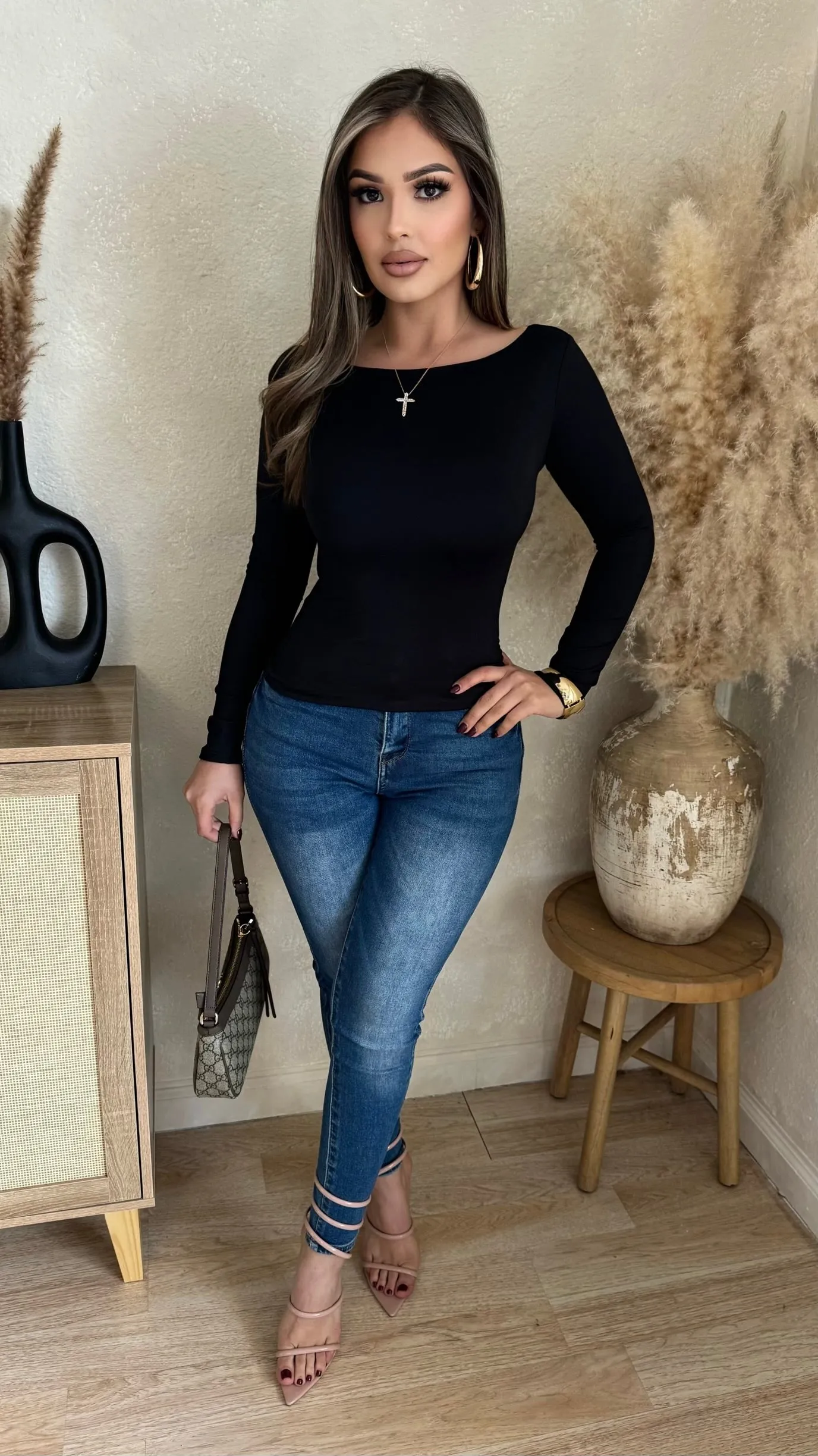 Emalia Long Sleeve Top (Black) sold by Lavish Couture Fashion product image thumbnail 3