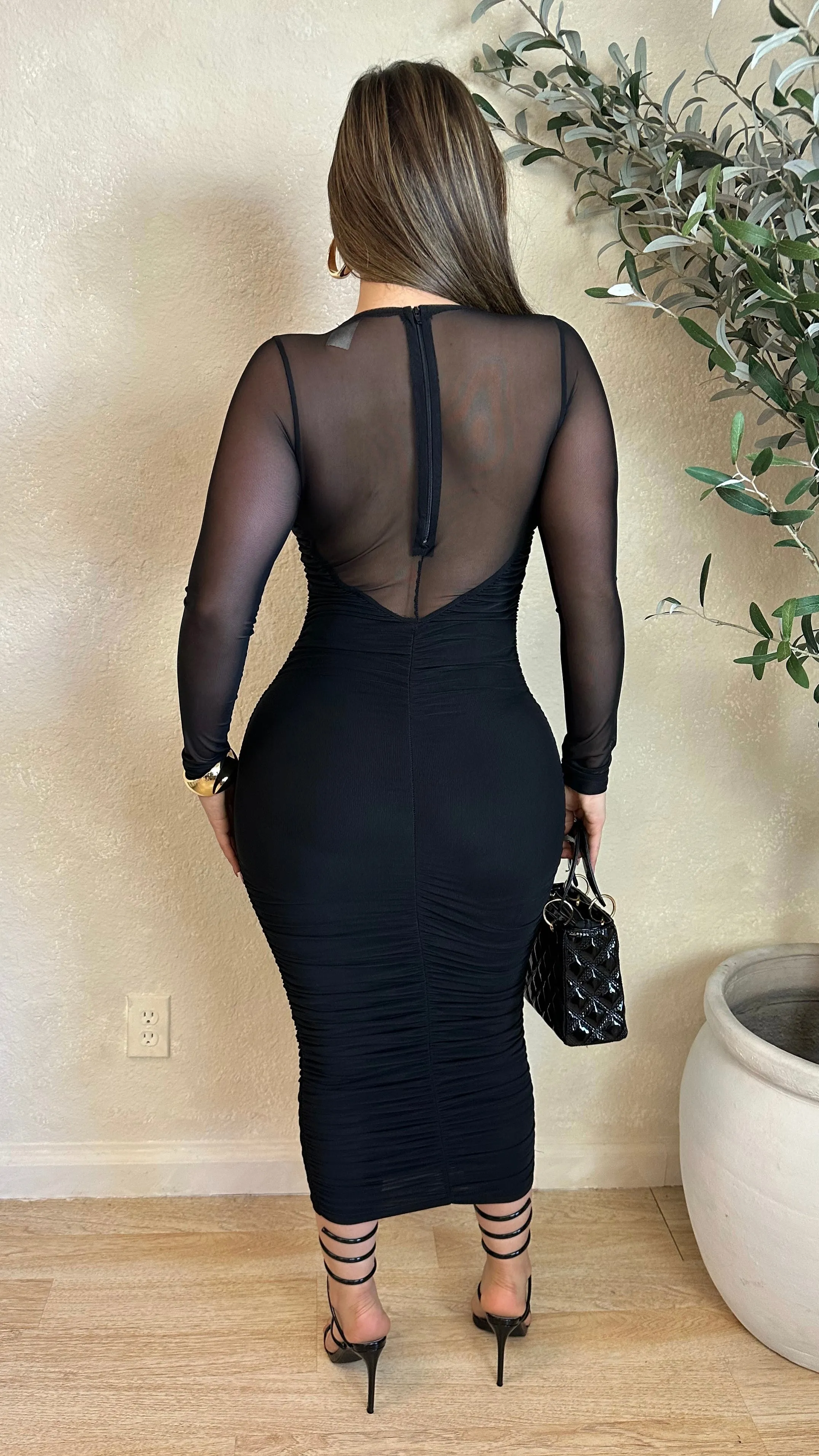 Uptown Mesh Lined Dress w/ Back Zipper (Black) sold by Lavish Couture Fashion product image thumbnail 3