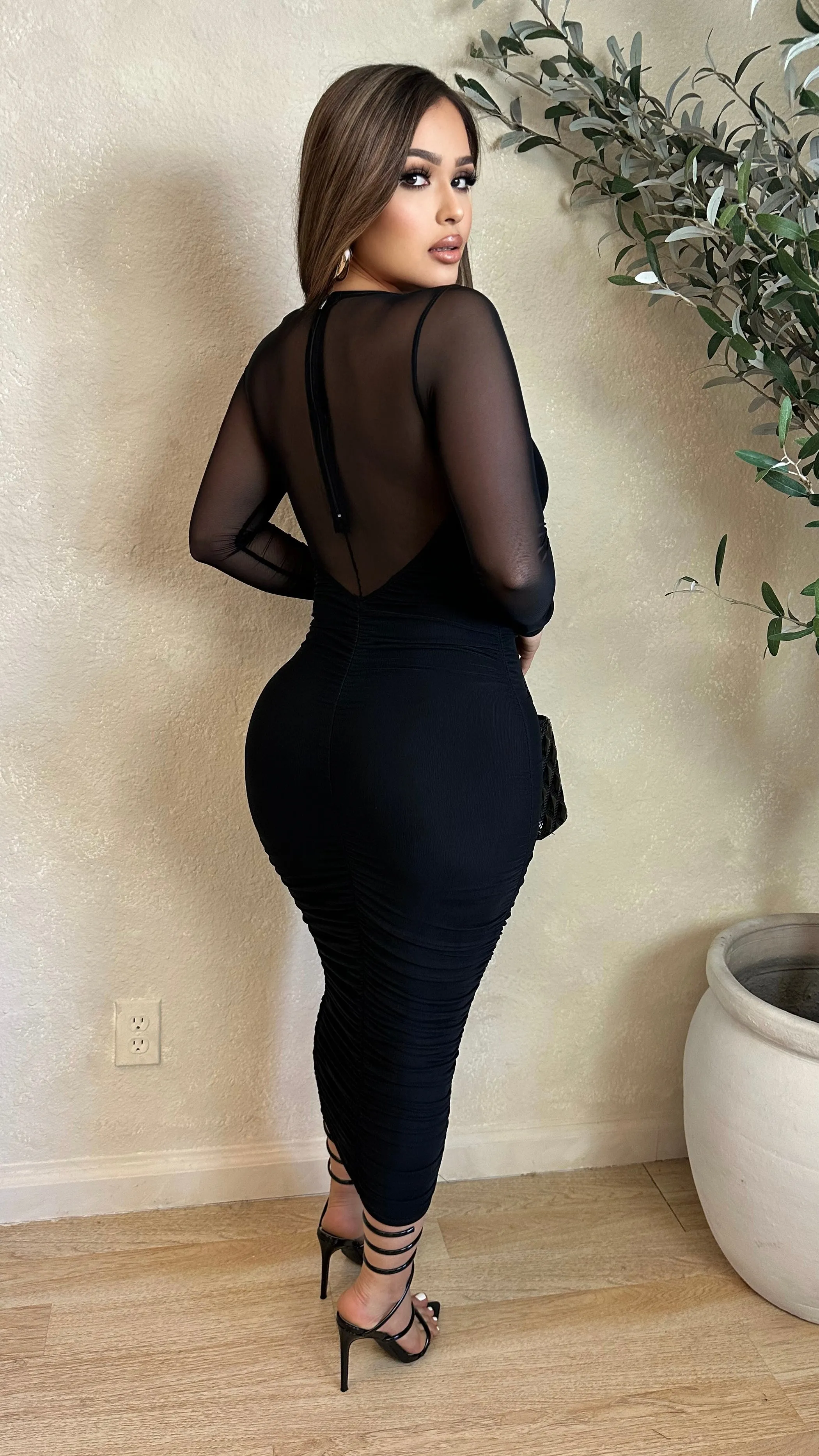 Uptown Mesh Lined Dress w/ Back Zipper (Black) sold by Lavish Couture Fashion product image thumbnail 2