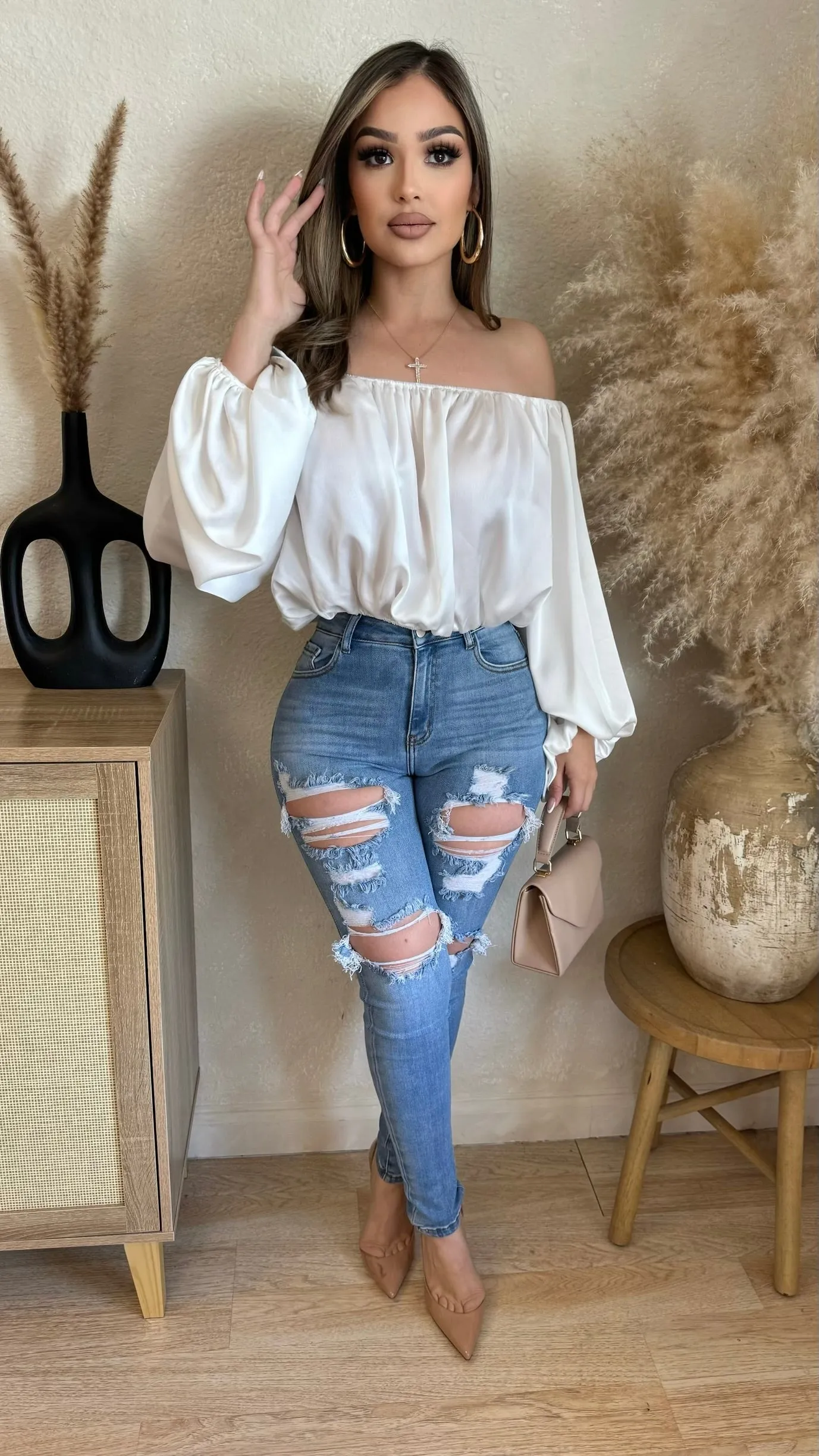 Unbreakable Charm Tops (White) sold by Lavish Couture Fashion product image thumbnail 3