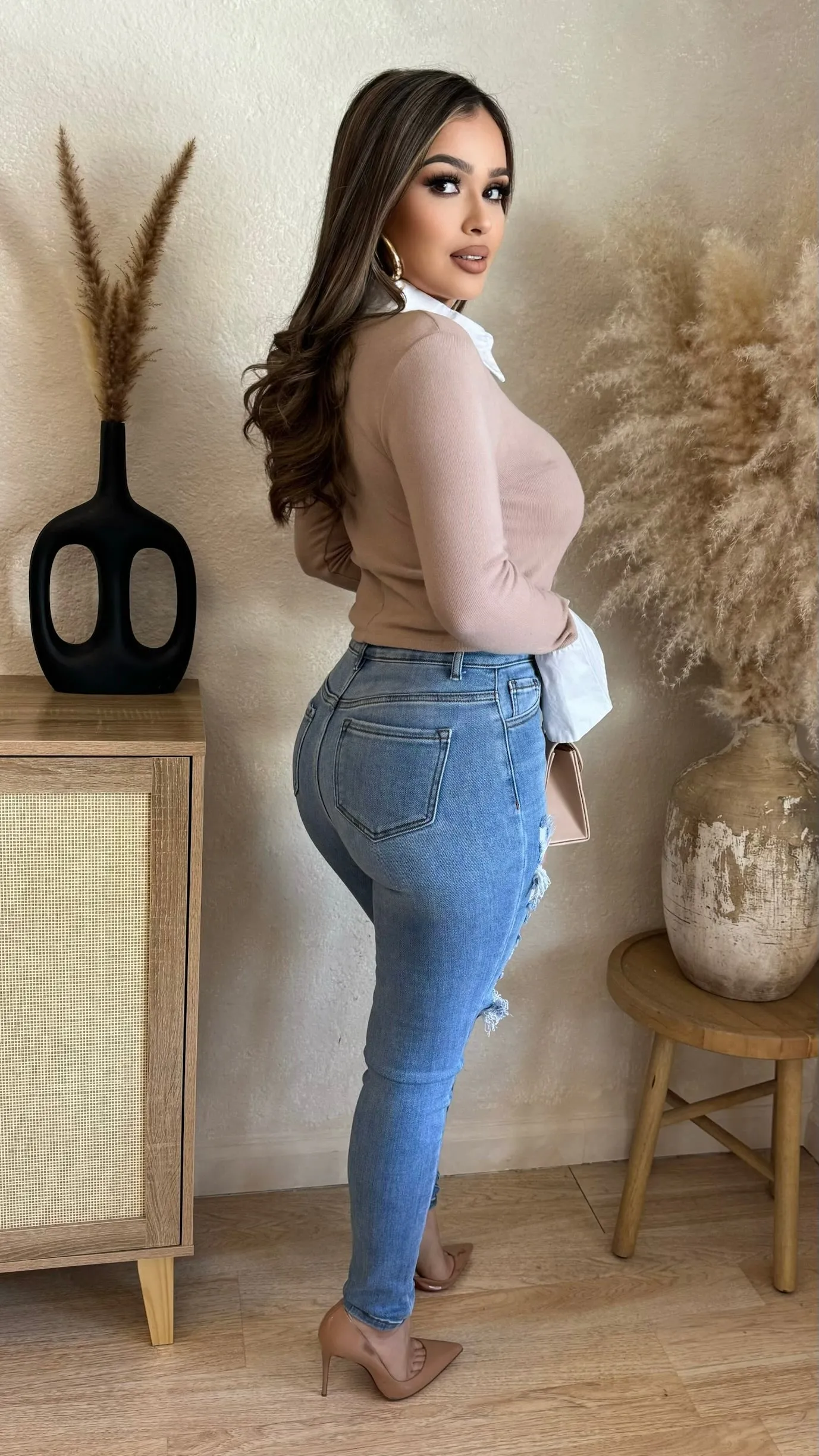 Chic Perception Top (Nude/ White) sold by Lavish Couture Fashion product image thumbnail 3