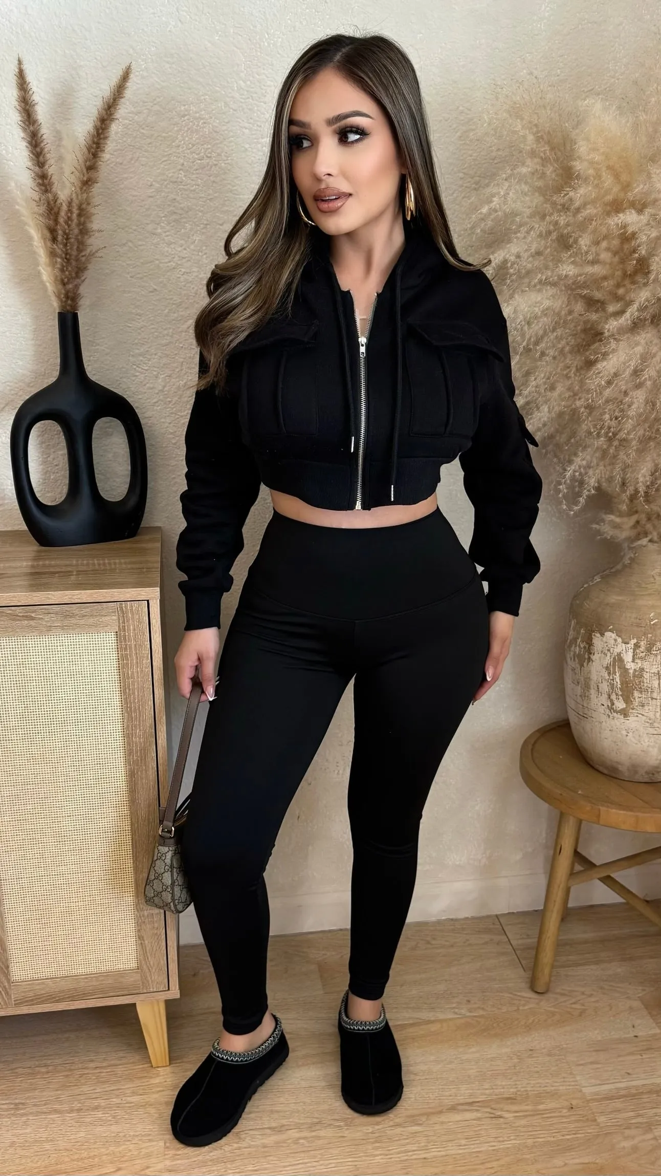 Mariela Zip Up Sweater (Black) sold by Lavish Couture Fashion product image thumbnail 2