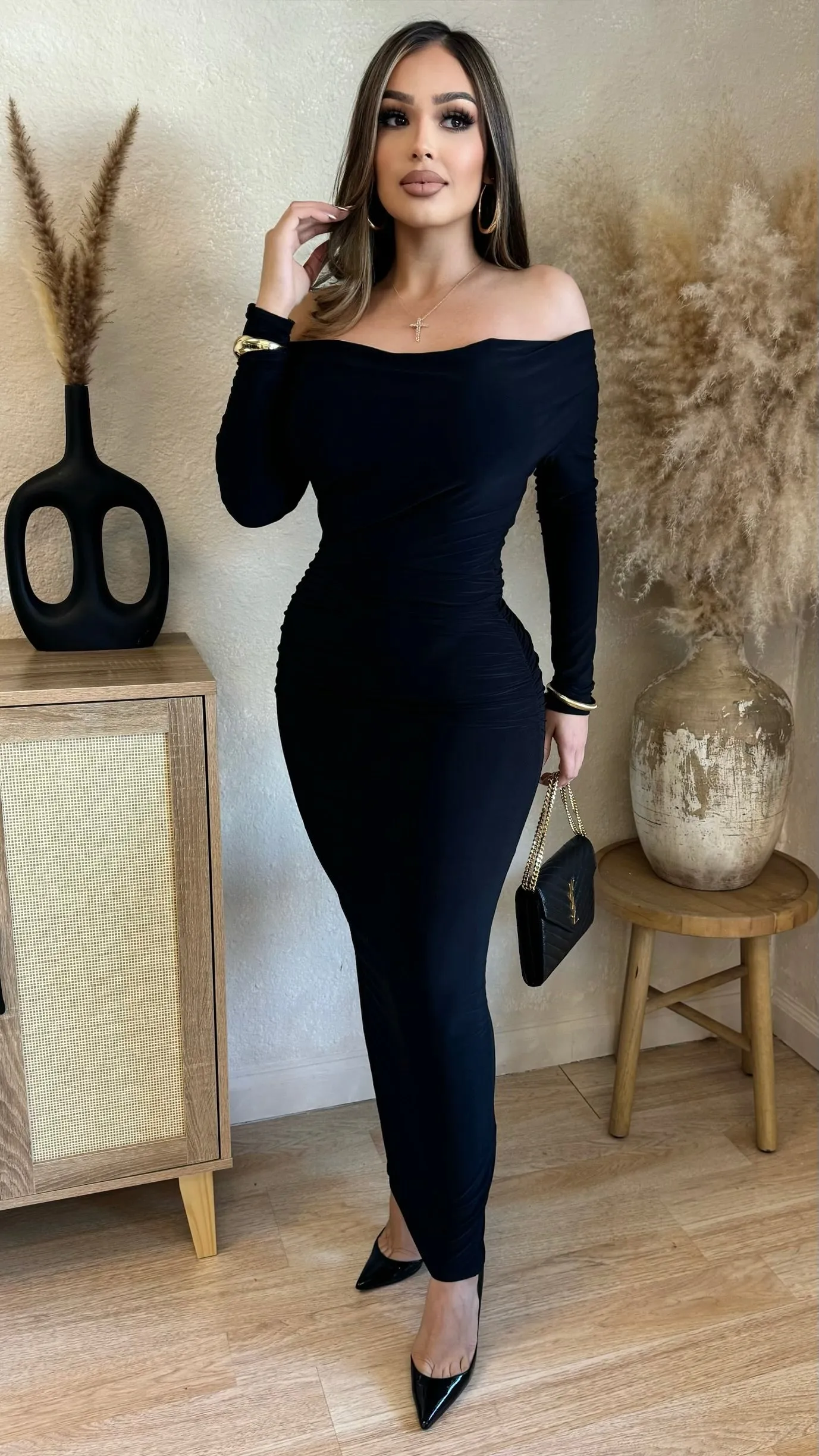 Ruby Long Fitted Dress (Black) sold by Lavish Couture Fashion product image thumbnail 3