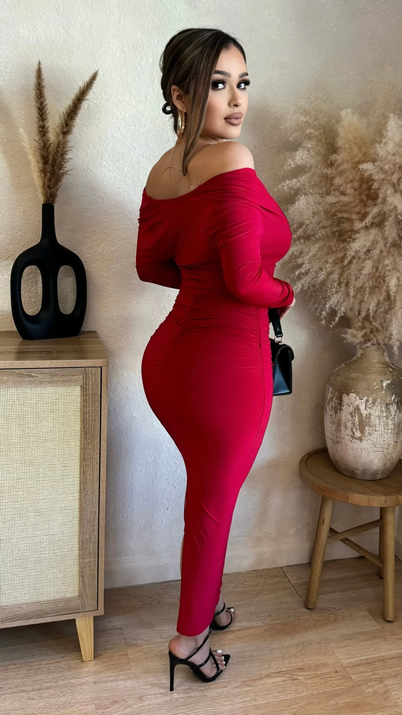 Ruby Long Fitted Dress (Red) sold by Lavish Couture Fashion product image thumbnail 2