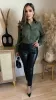 Settling Accounts Long Sleeve Top (Olive) sold by Lavish Couture Fashion