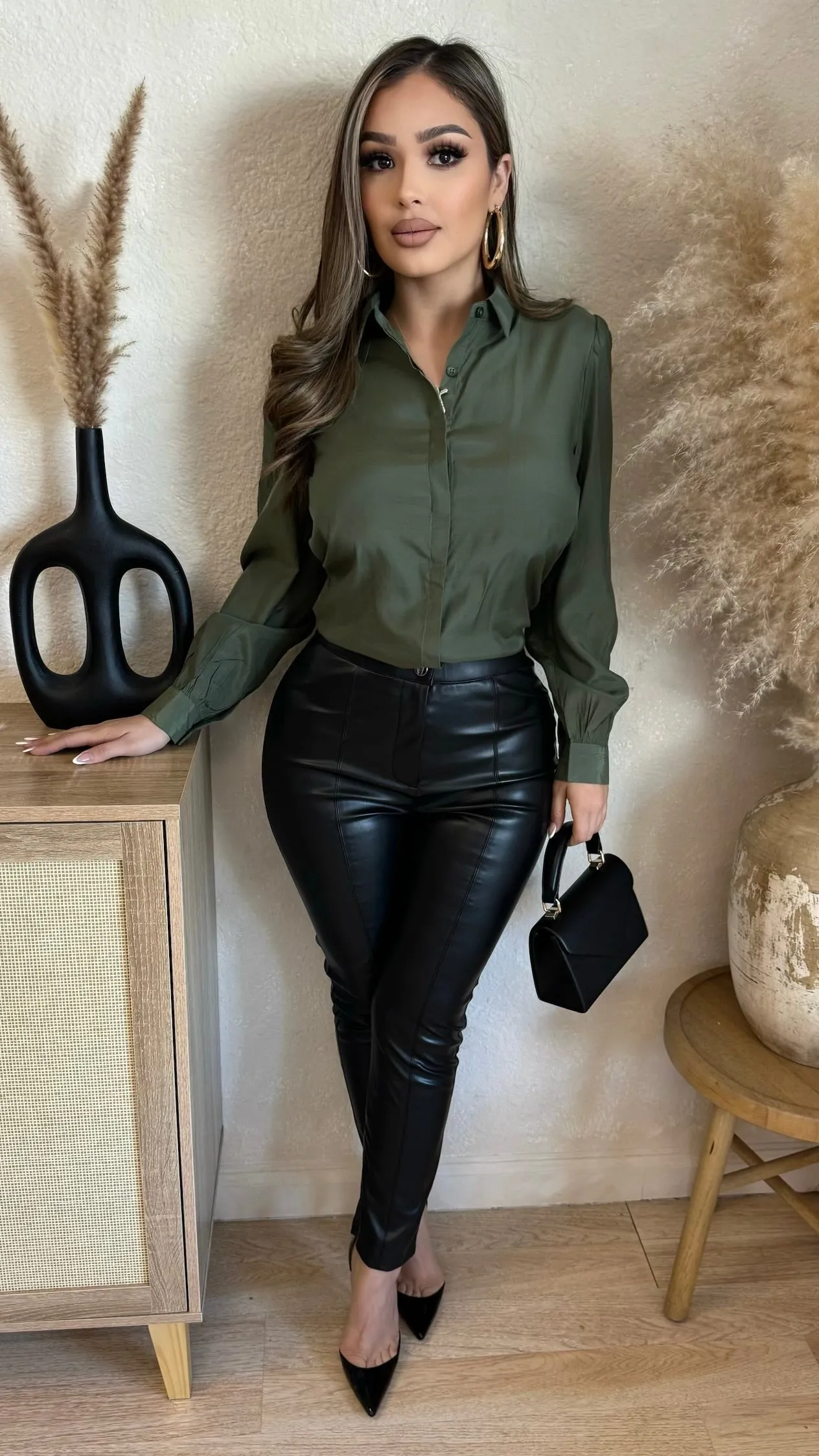 Settling Accounts Long Sleeve Top (Olive) sold by Lavish Couture Fashion