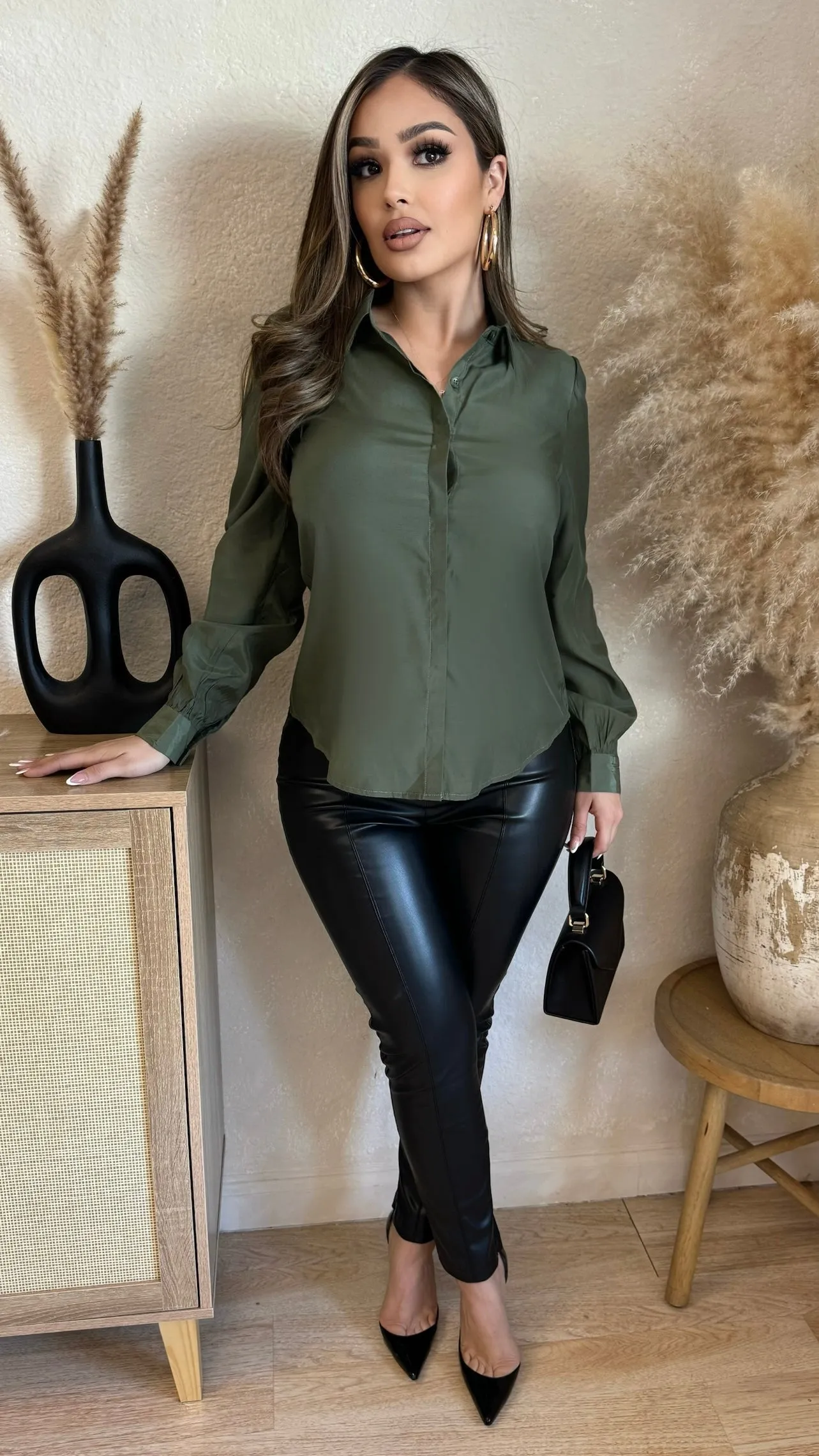 Settling Accounts Long Sleeve Top (Olive) sold by Lavish Couture Fashion product image thumbnail 4