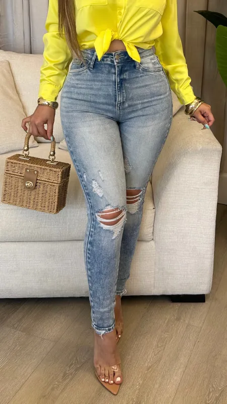 So Extra High Waist Jeans (Acid Wash) sold by Lavish Couture Fashion