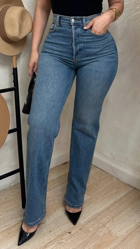 Sculpt & Sleek High Rise Jeans (Medium Wash) sold by Lavish Couture Fashion
