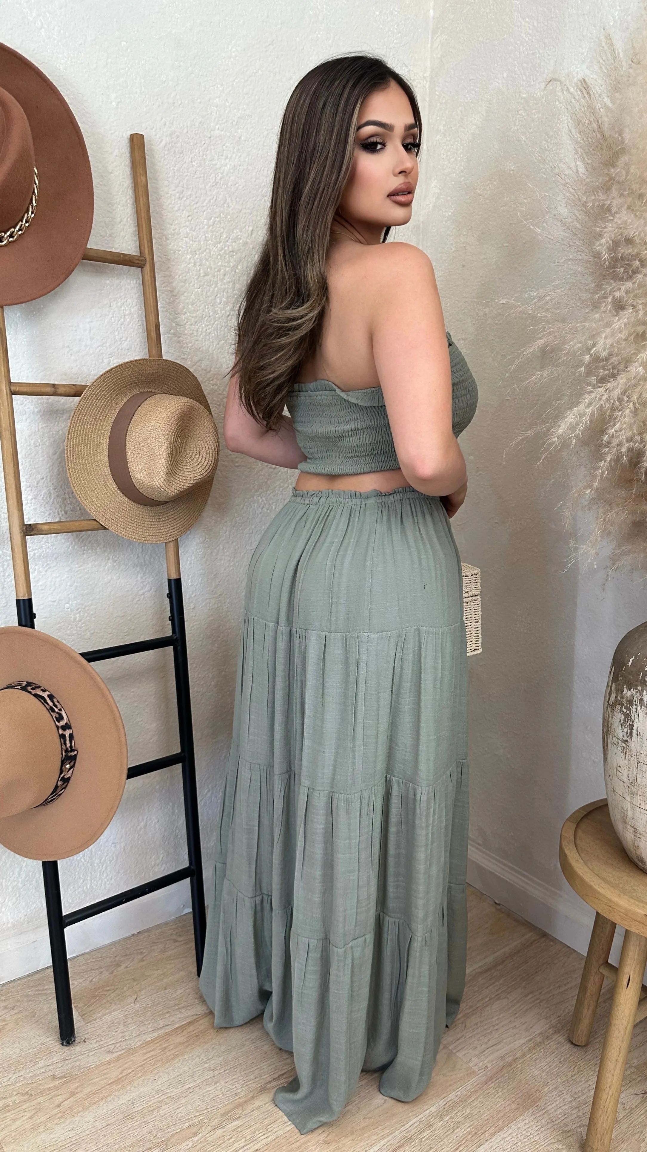 Arisbeth 2PC Skirt Set (Olive) sold by Lavish Couture Fashion product image thumbnail 5