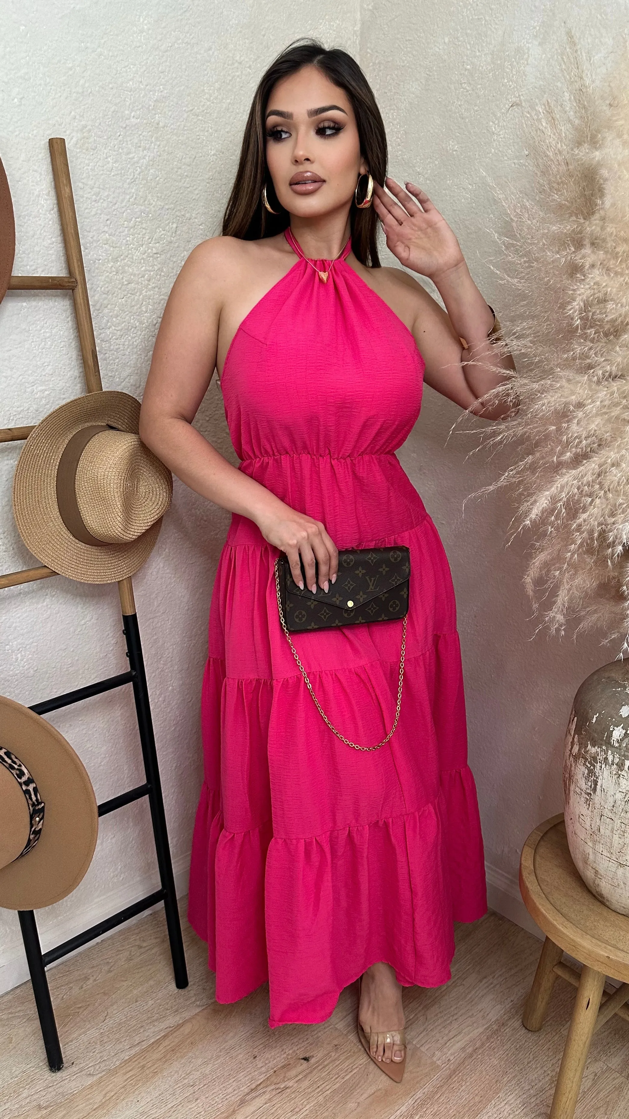 Bold and Beautiful Halter Maxi Dress sold by Lavish Couture Fashion