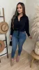 Kylina Long Sleeve Button Up Tops (Black) sold by Lavish Couture Fashion