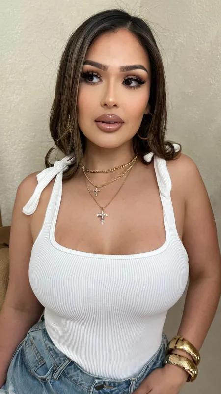 Tied Up O/S Bodysuit (White) sold by Lavish Couture Fashion