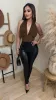 Flirty Glamour Crop Top (Brown) sold by Lavish Couture Fashion