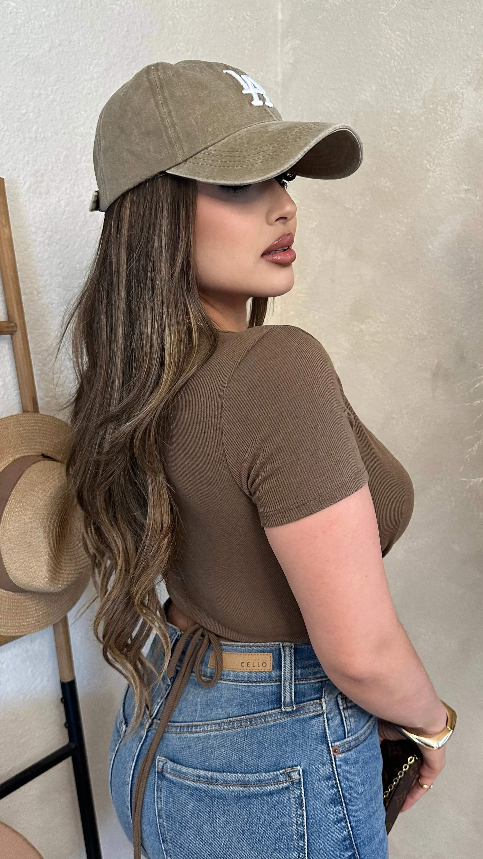 Flirty Wrap Crop Top (Brown) sold by Lavish Couture Fashion product image thumbnail 2