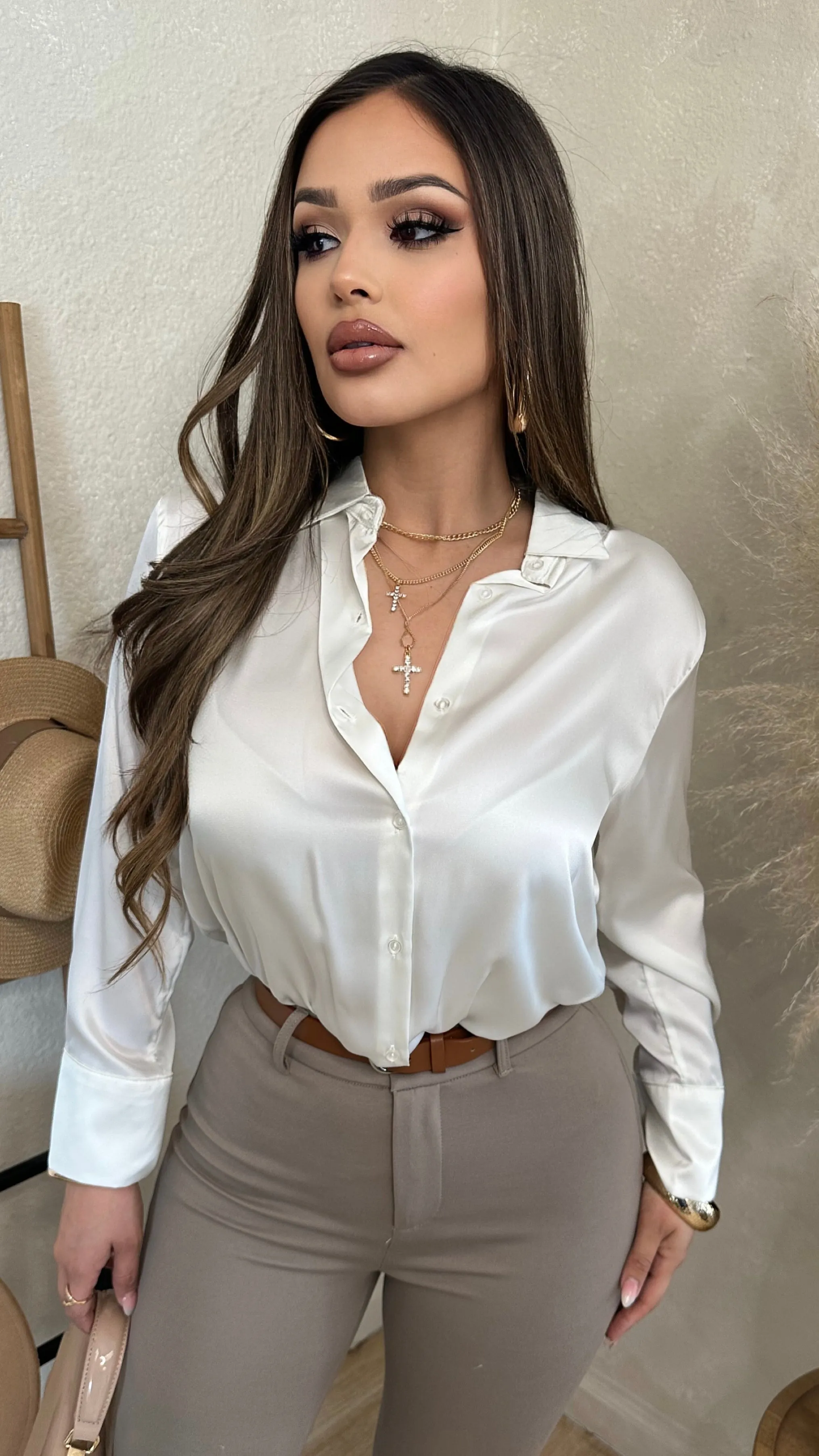 Western Scene Long Sleeve Top (Ivory) sold by Lavish Couture Fashion