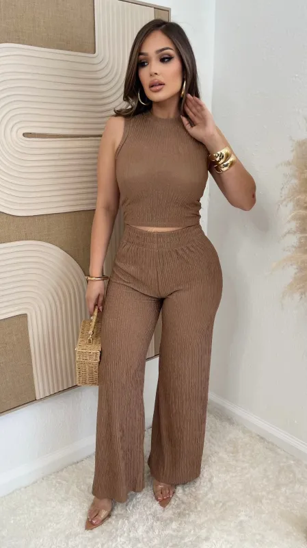 The Effortless Fit Set (Taupe) sold by Lavish Couture Fashion