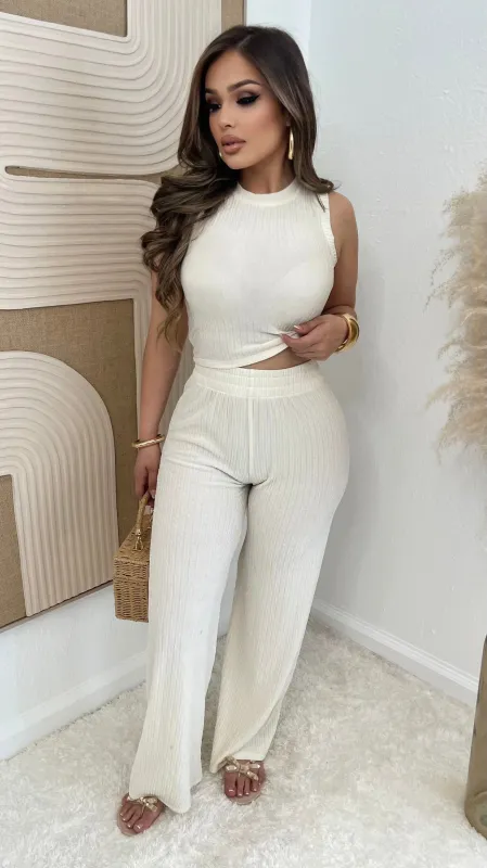 The Effortless Fit Set (Ivory) sold by Lavish Couture Fashion