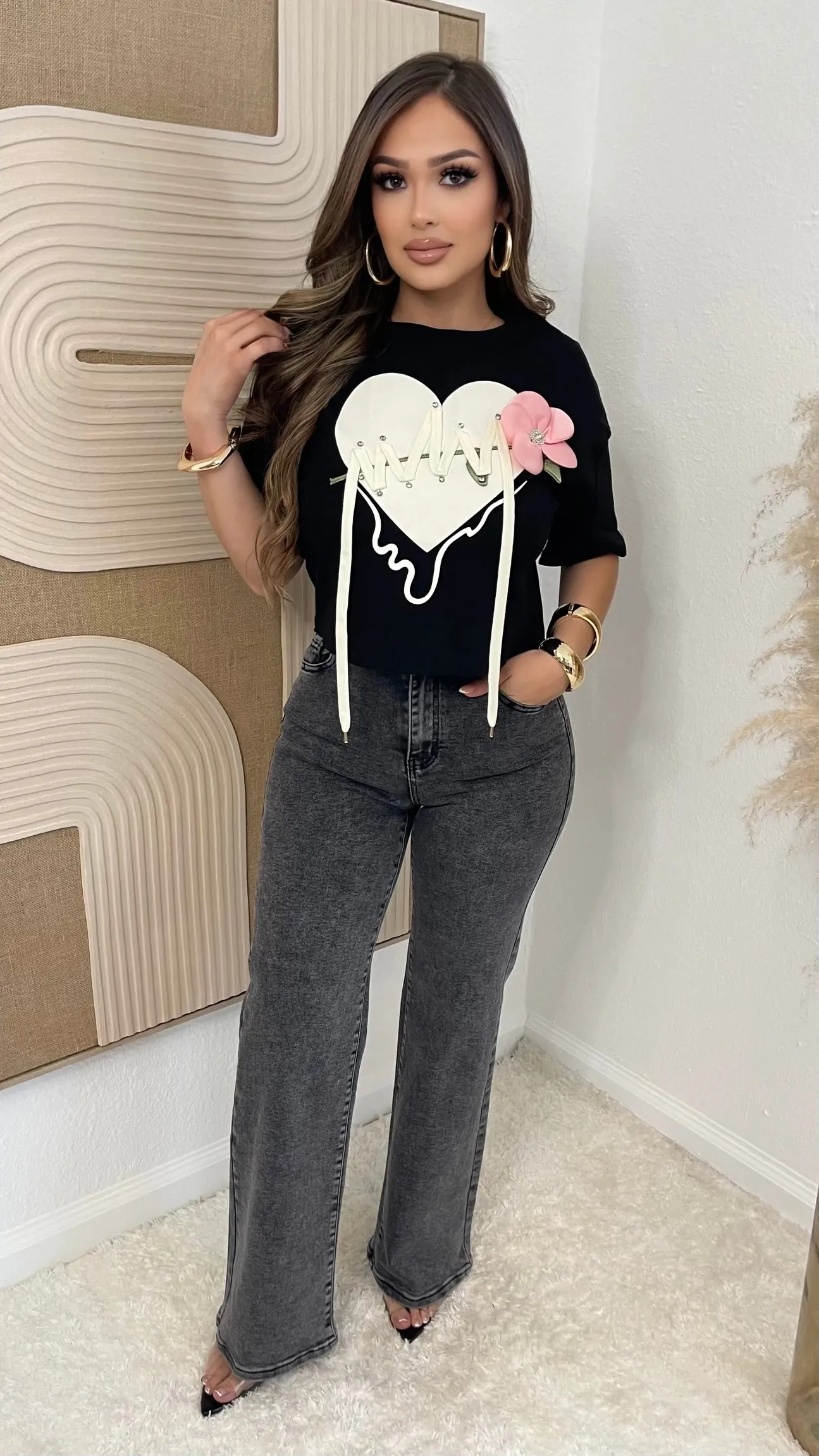 Heart Felt Graphic Top sold by Lavish Couture Fashion