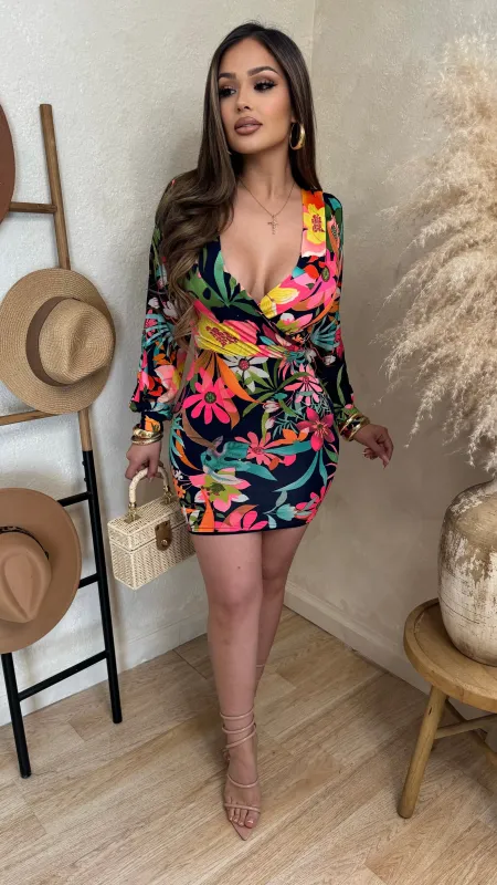 Dalia Midi Dress (Multi Print) sold by Lavish Couture Fashion
