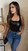 Baddie Alert Faux Leather Bodysuit (Black) sold by Lavish Couture Fashion