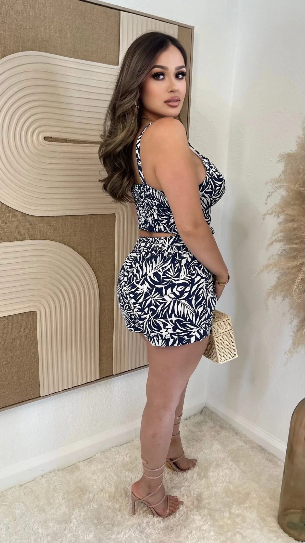 Missed Your Moment 2PC Short Set (Navy/White) sold by Lavish Couture Fashion product image thumbnail 4