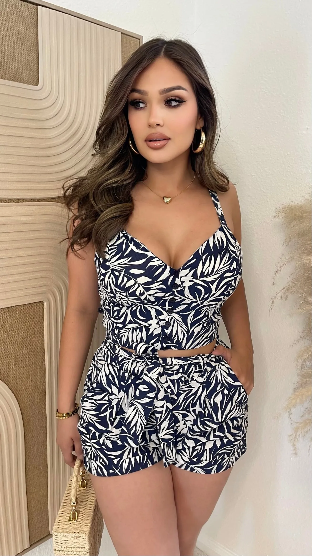 Missed Your Moment 2PC Short Set (Navy/White) sold by Lavish Couture Fashion