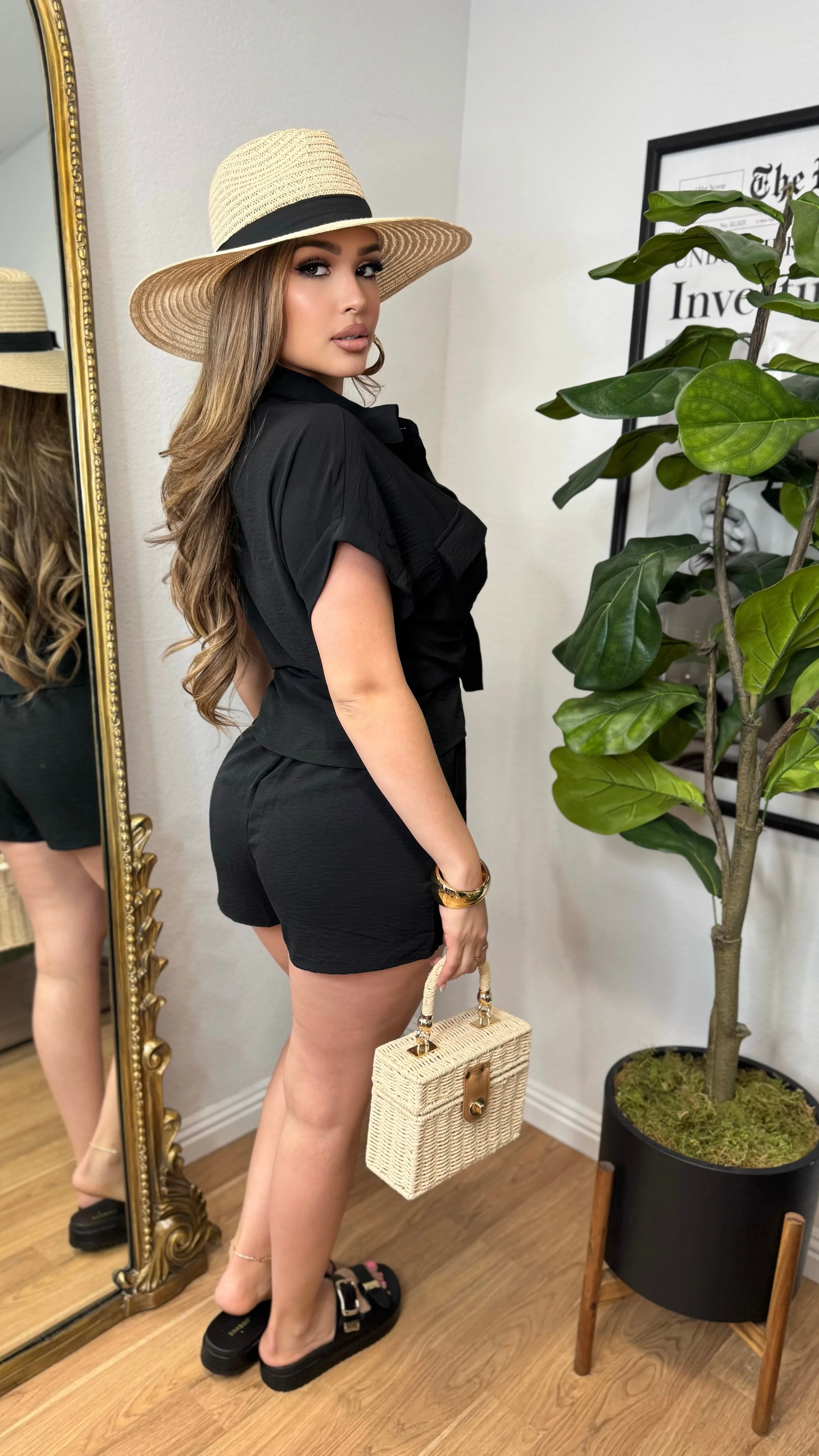 Vacay Vibes 2PC Short Set (Black) sold by Lavish Couture Fashion product image thumbnail 2