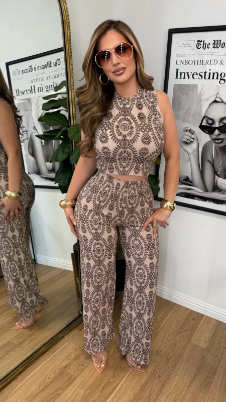 Chic Boho 2 Piece Pant Set made by Lavish Couture Fashion