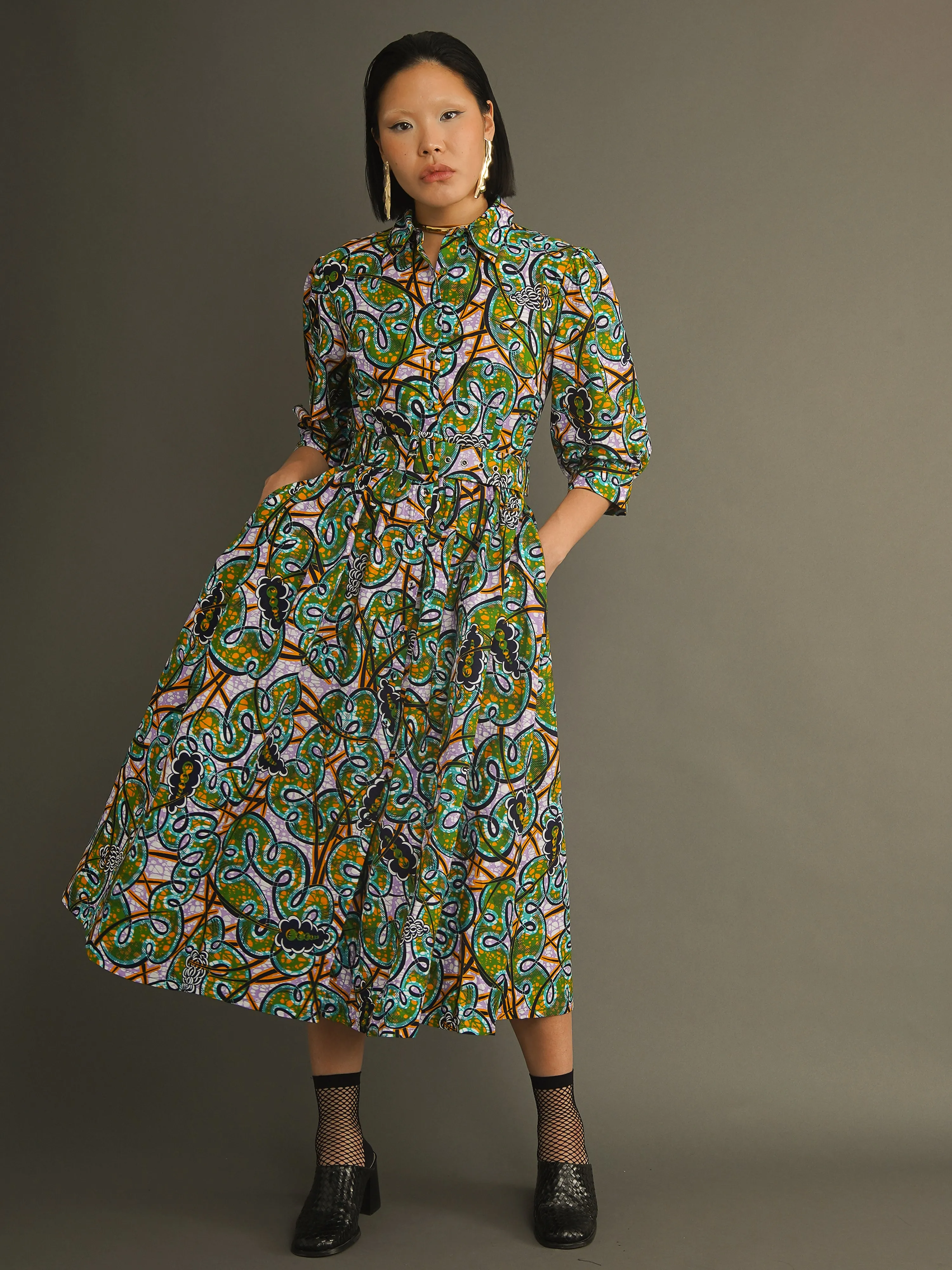 Green Vine Shirt Dress sold by Kemi Telford
