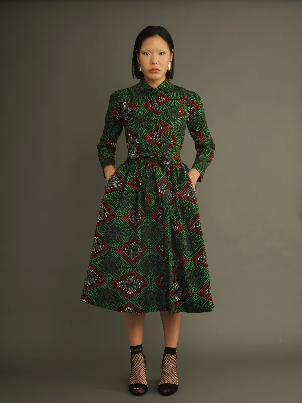 Ajaye Dress – Structured Dutch Wax Shirt Dress sold by Kemi Telford