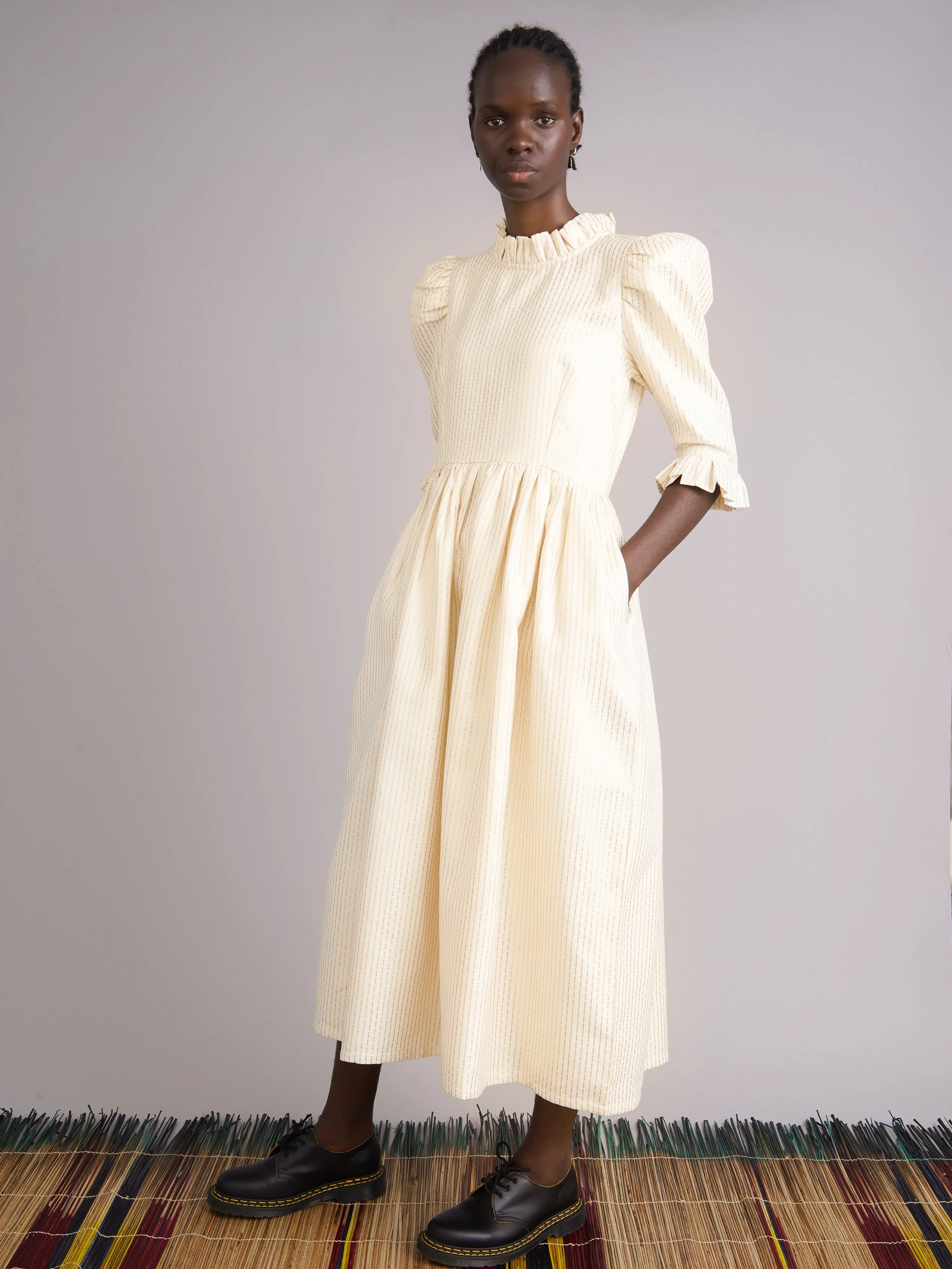 Ivory Textured Jacquard Greta Dress sold by Kemi Telford product image thumbnail 5